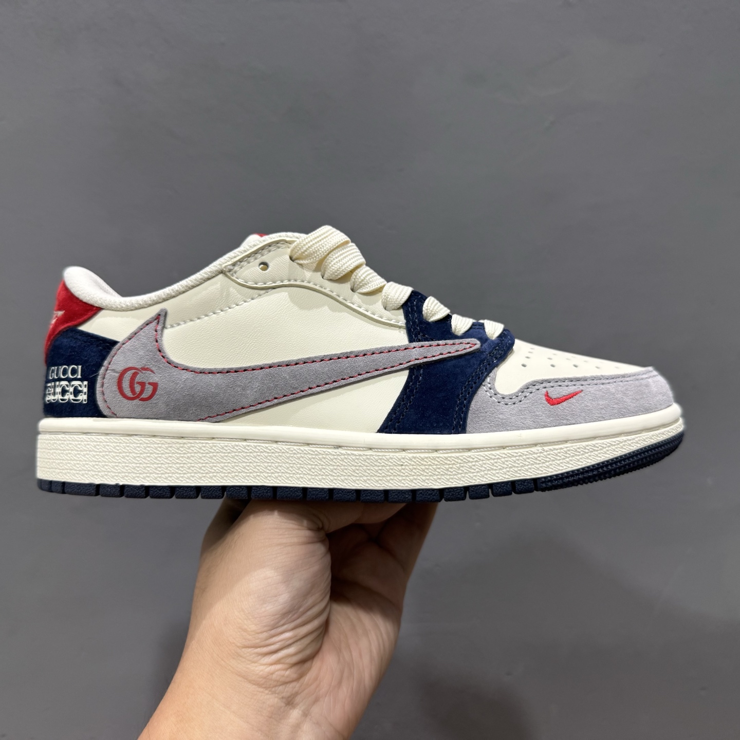 Travi Scott x Nike Air Jordan 1 Low x GUCCI Air Jordan 1 Low 反转米蓝红倒钩 DM7866-039