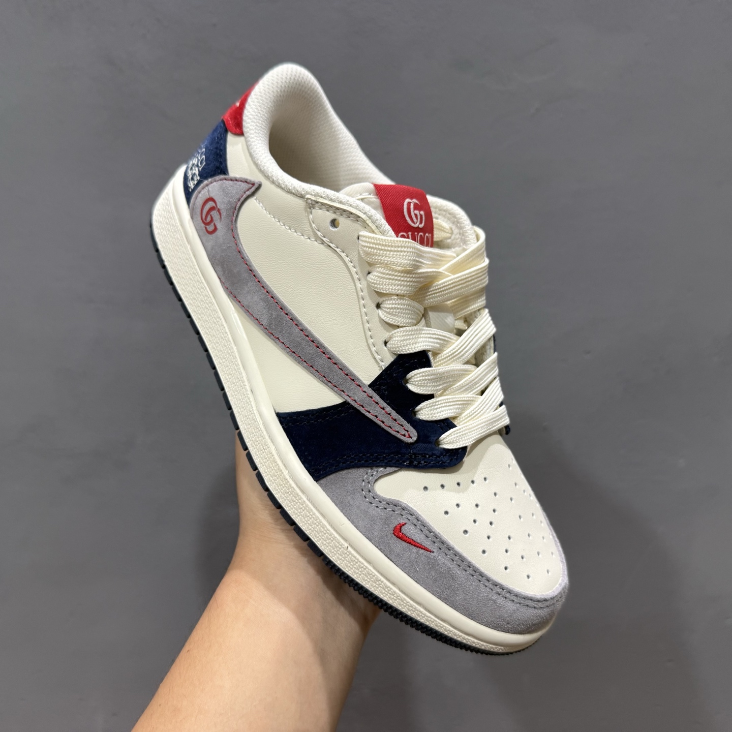 Travi Scott x Nike Air Jordan 1 Low x GUCCI Air Jordan 1 Low 反转米蓝红倒钩 DM7866-039