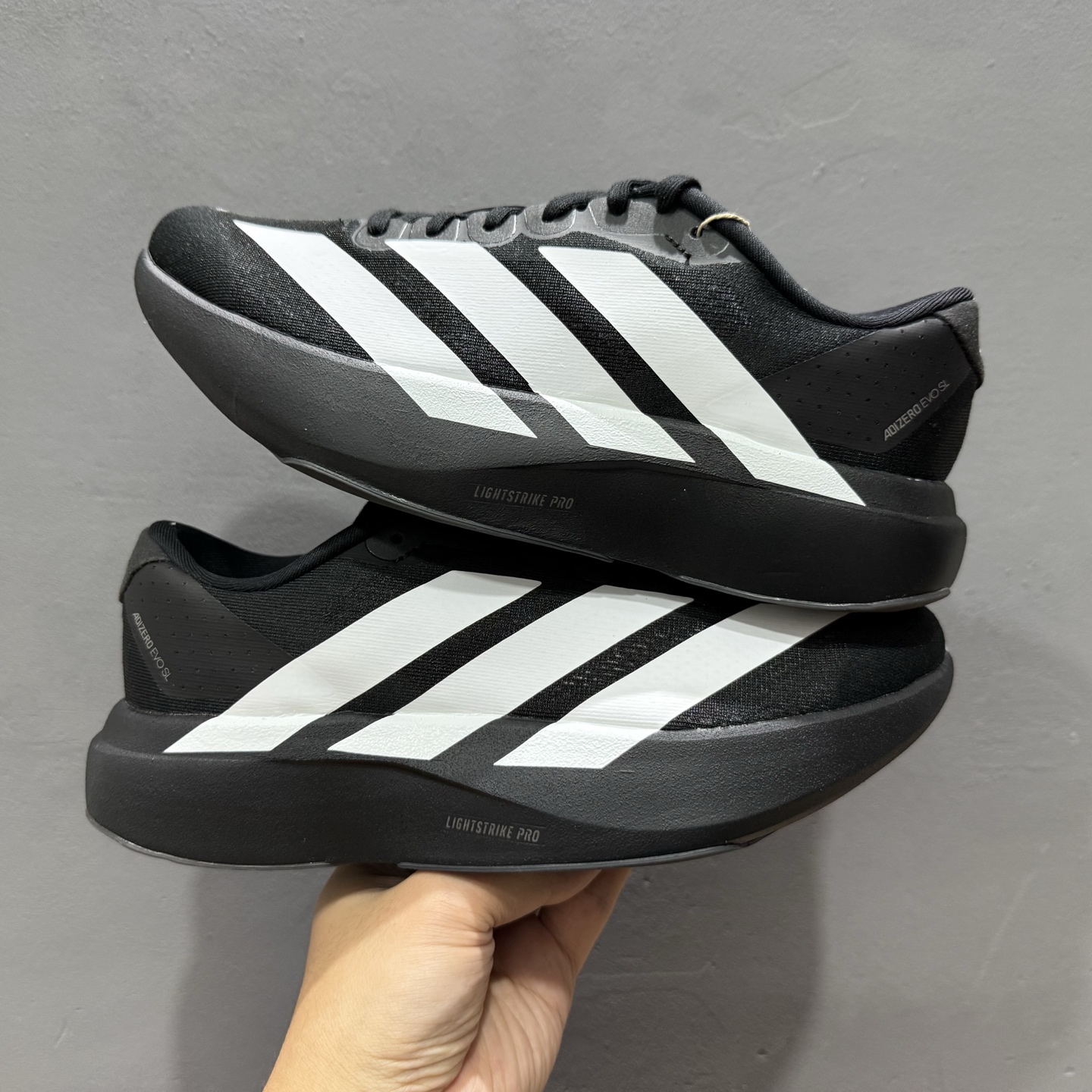 PK出品 新版出货 纯原 AD AD Adizero Evo SL M 黑白零度系列马拉松轻量竞速运动跑鞋 JP7149
