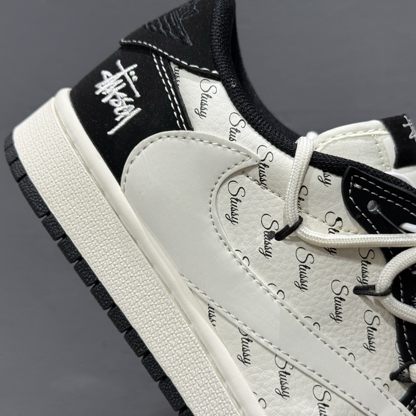 Fragment x TS x Air Jordan 1 Low x 斯图西 绑带 三方联名倒钩低帮 SJ0086-131