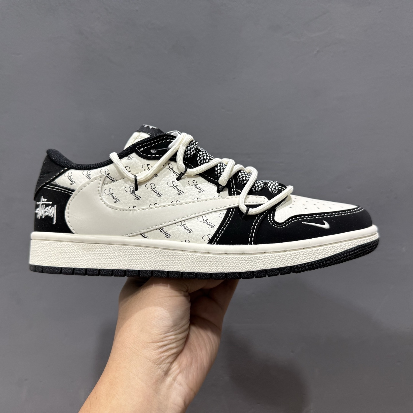 Fragment x TS x Air Jordan 1 Low x 斯图西 绑带 三方联名倒钩低帮 SJ0086-131