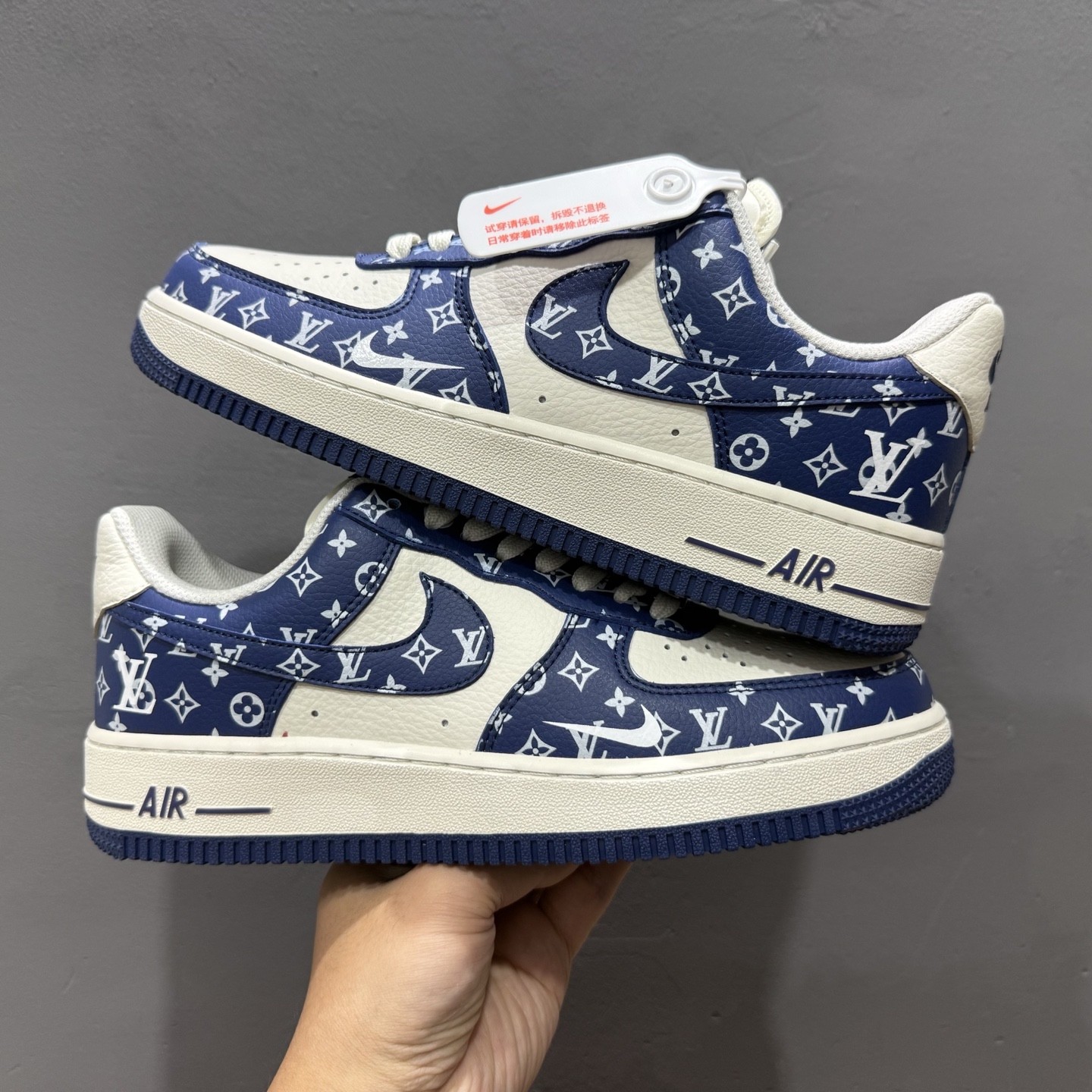 独家实拍Nike Air Force 1‘07 Low LV联名 白蓝小白勾 空军一号低帮休闲板鞋 LW9279-008