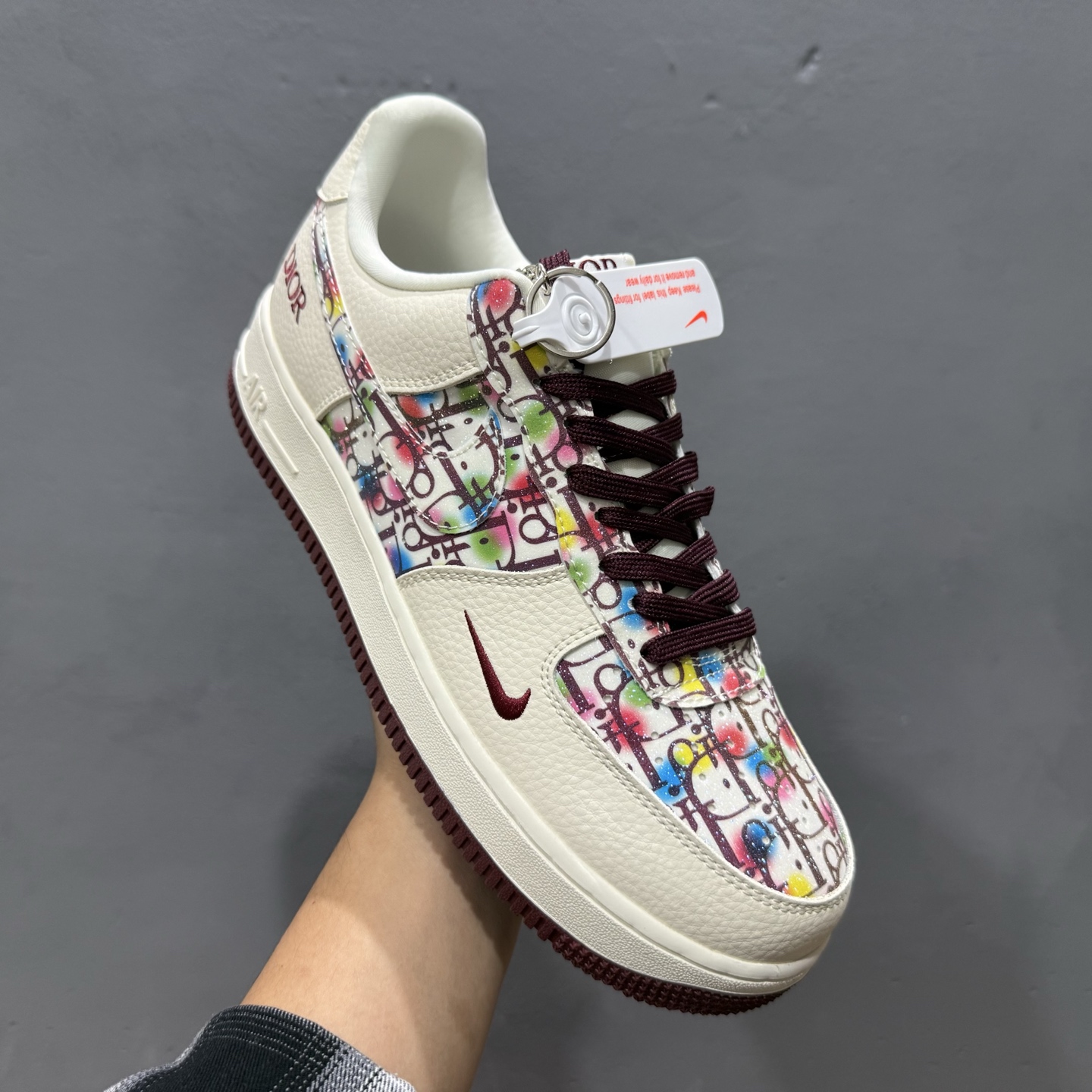 独家实拍Nike Air Force 1‘07 Low 迪奥联名 彩色插花 空军一号低帮休闲板鞋 DF0188-063