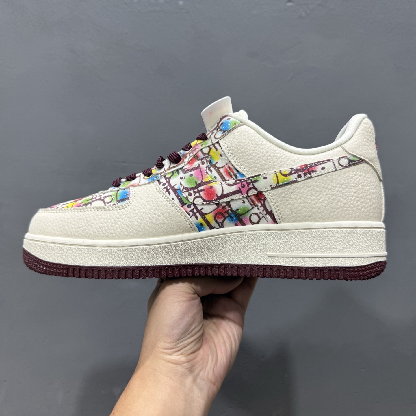 独家实拍Nike Air Force 1‘07 Low 迪奥联名 彩色插花 空军一号低帮休闲板鞋 DF0188-063