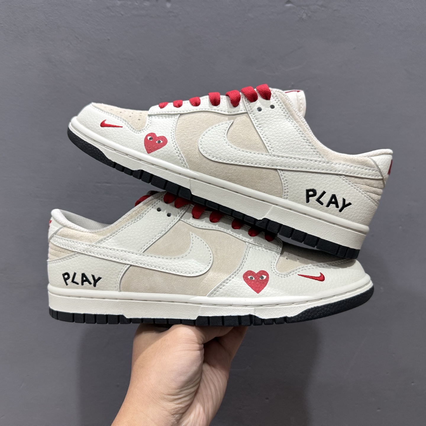 Nk SB Dunk Low 川久保玲联名 爱心米白 周年高端定制 低帮休闲板鞋 DJ2024-052