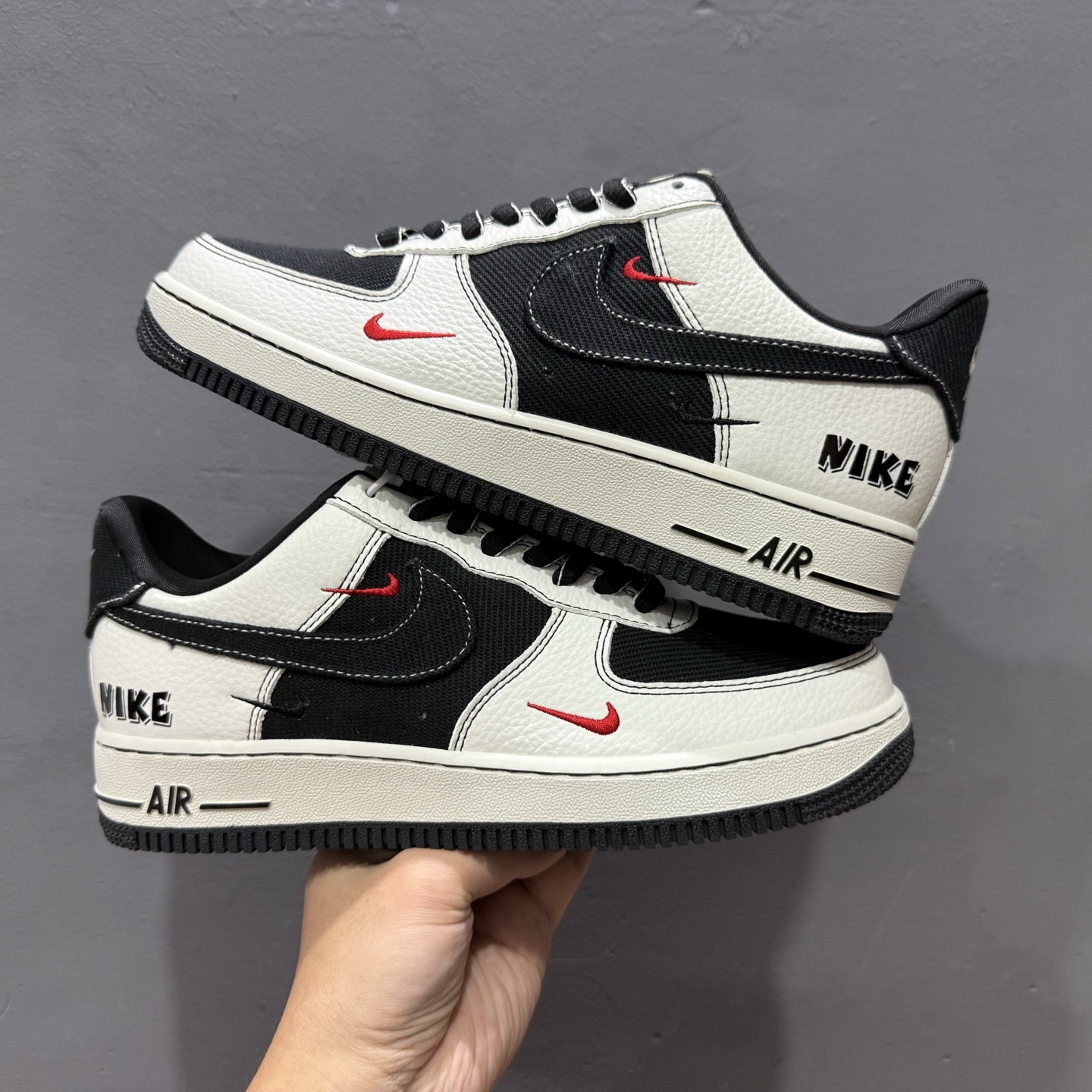 SC版 Nike Air Force 1'07 Low 黑白三小勾 空军一号低帮休闲板鞋 SC9207-537