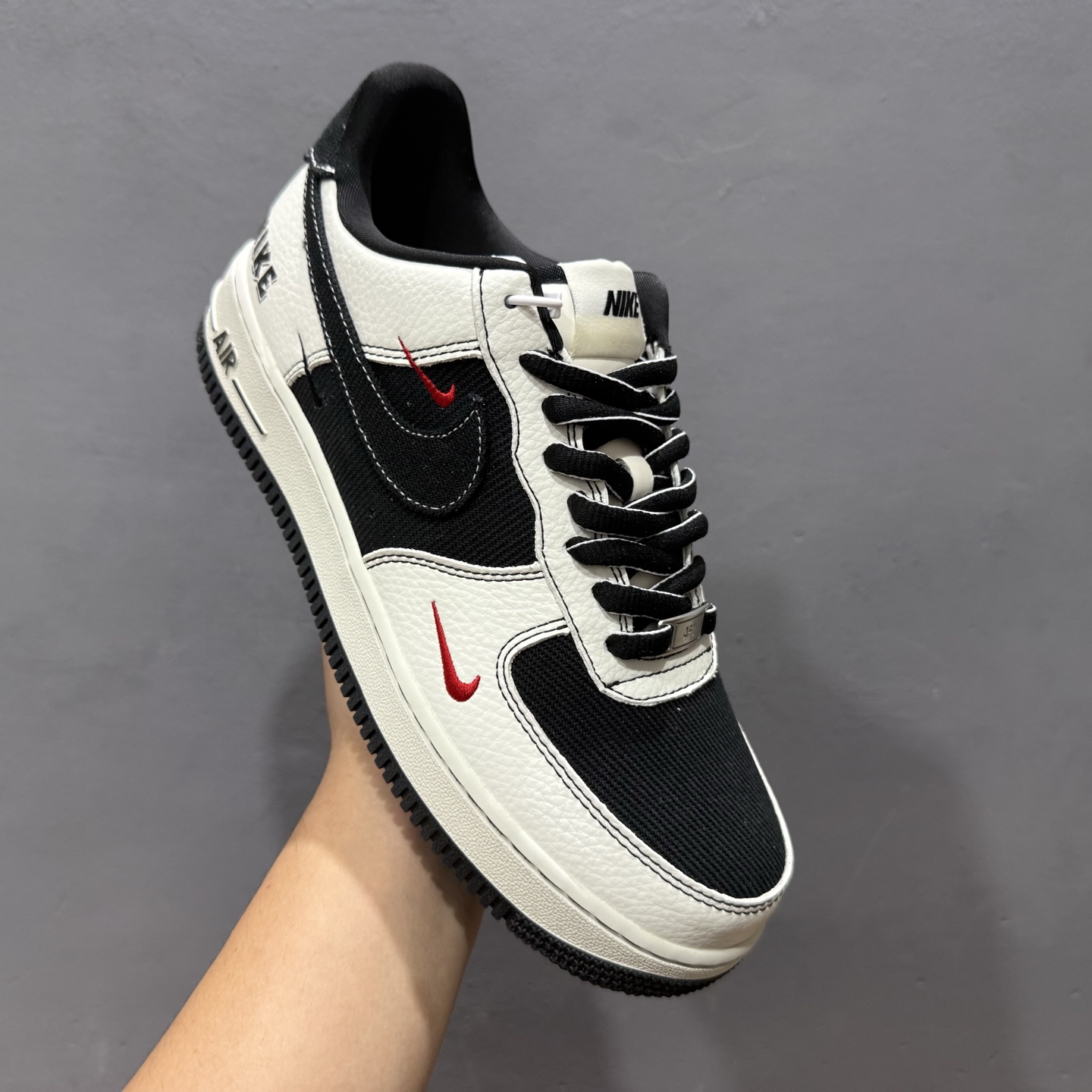 SC版 Nike Air Force 1'07 Low 黑白三小勾 空军一号低帮休闲板鞋 SC9207-537