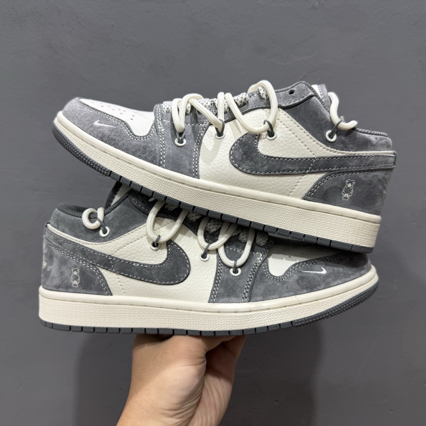 Fragment x TS x Air Jordan 1 Low x 暴力熊 解构绑带 三方联名倒钩低帮 SJ9950-018