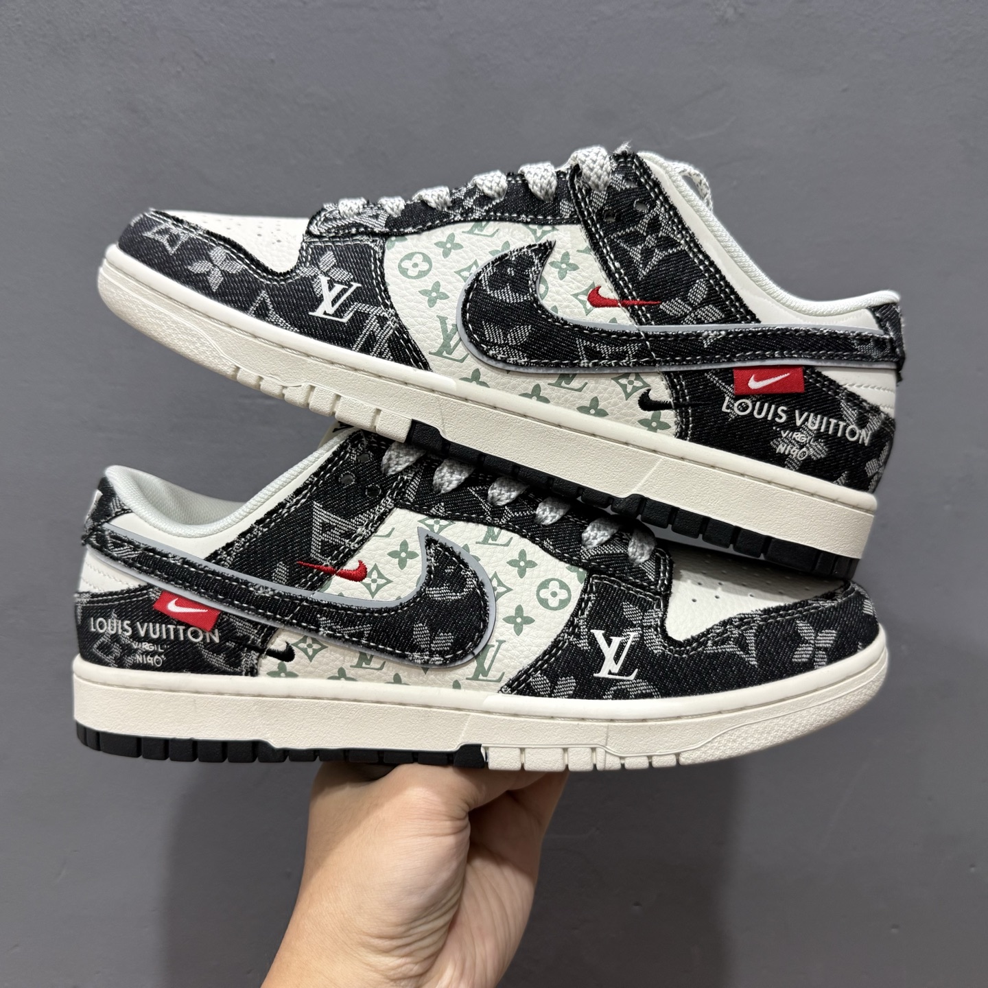 Louis Vuitton x Nike Dunk Low黑牛仔黑勾 YX5066-351