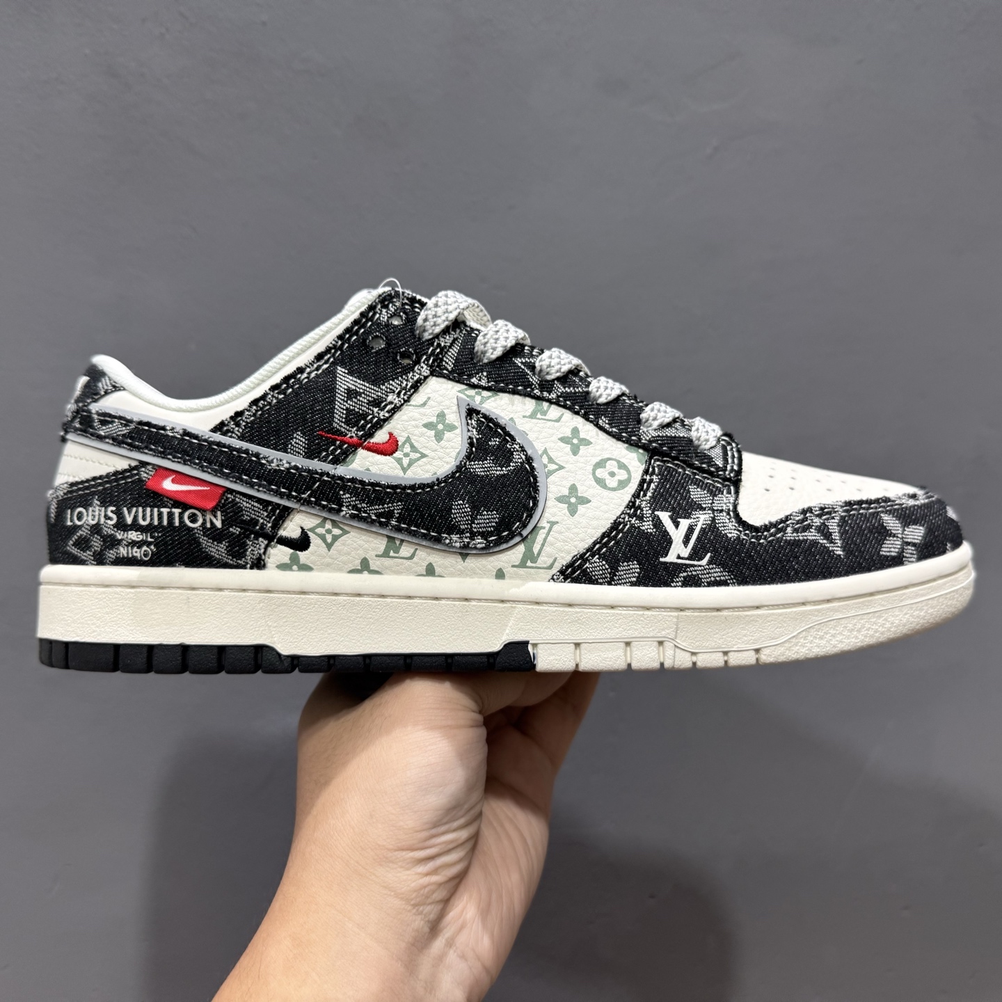 Louis Vuitton x Nike Dunk Low黑牛仔黑勾 YX5066-351