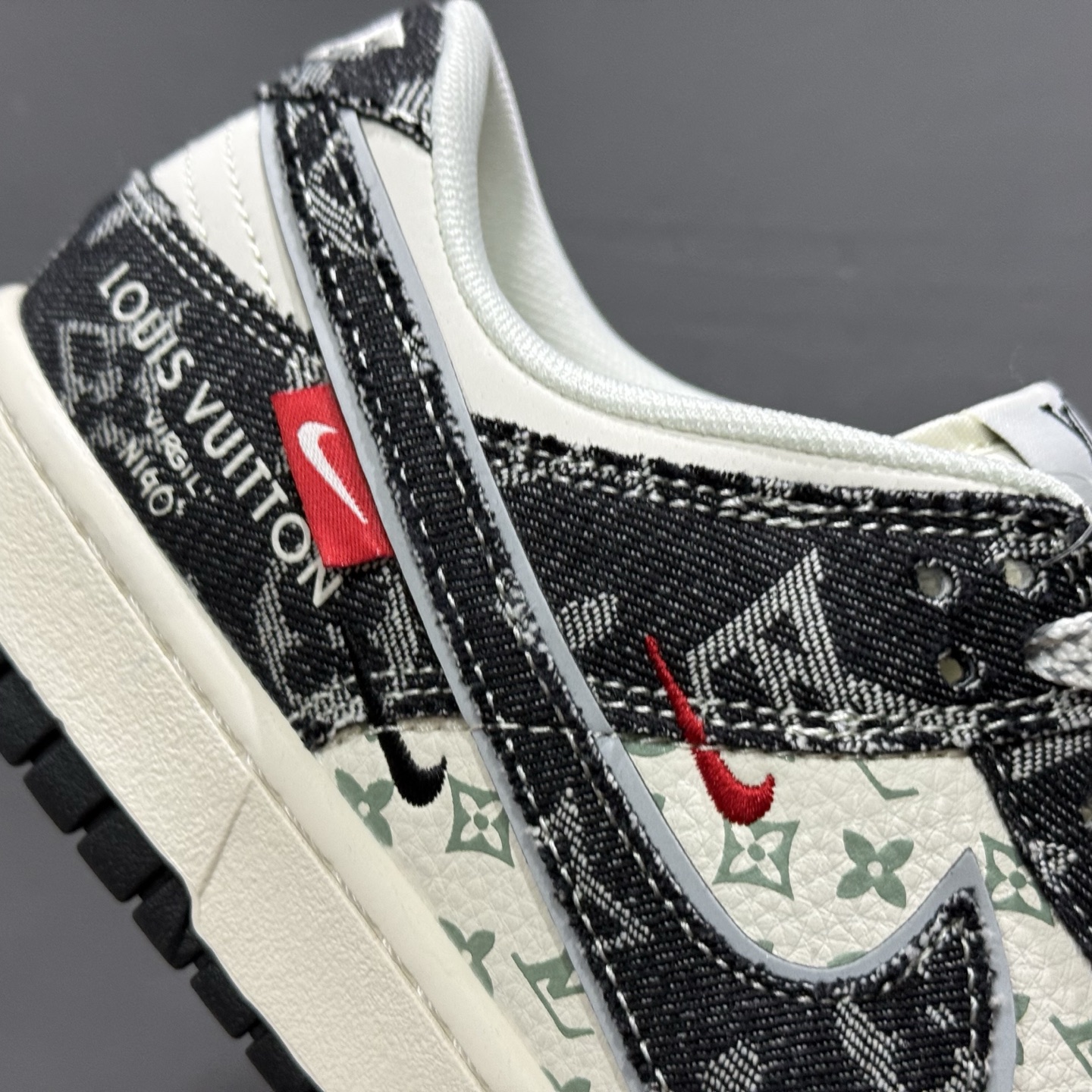 Louis Vuitton x Nike Dunk Low黑牛仔黑勾 YX5066-351