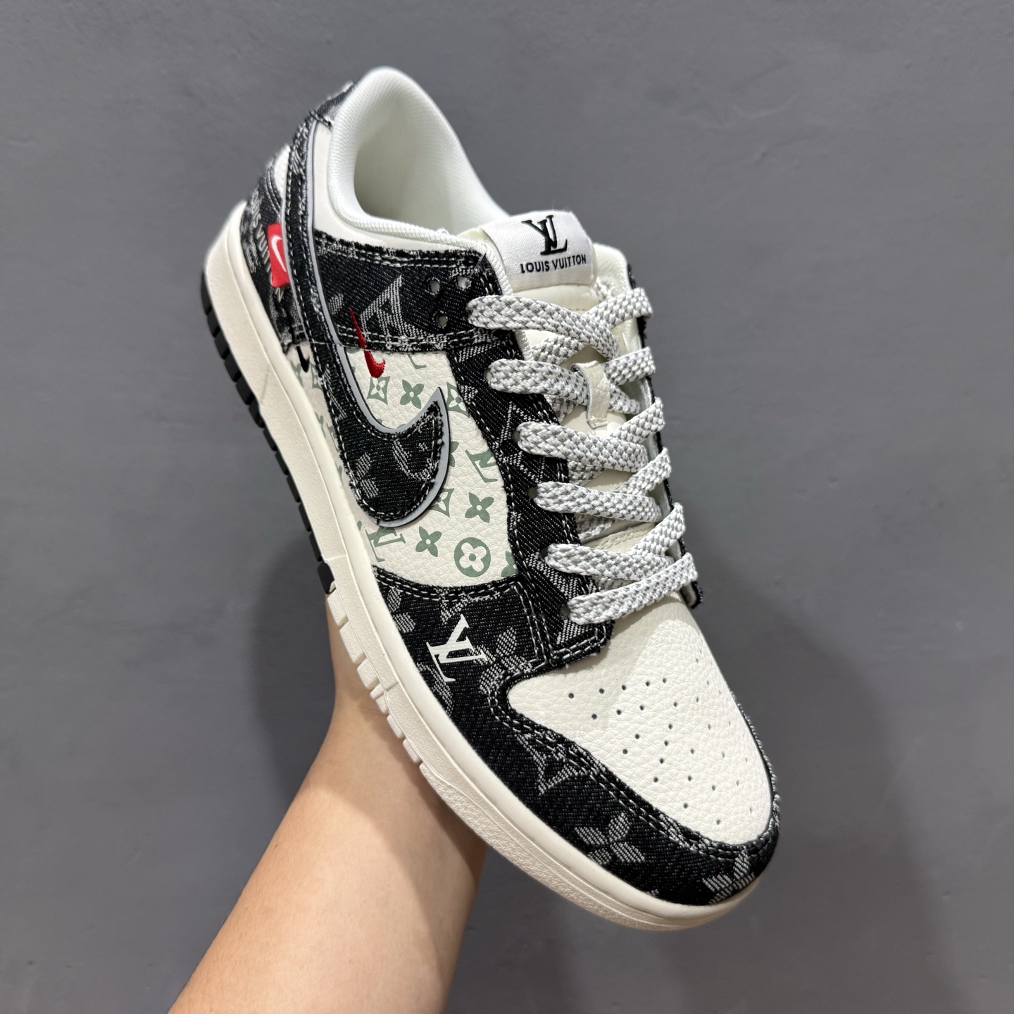 Louis Vuitton x Nike Dunk Low黑牛仔黑勾 YX5066-351
