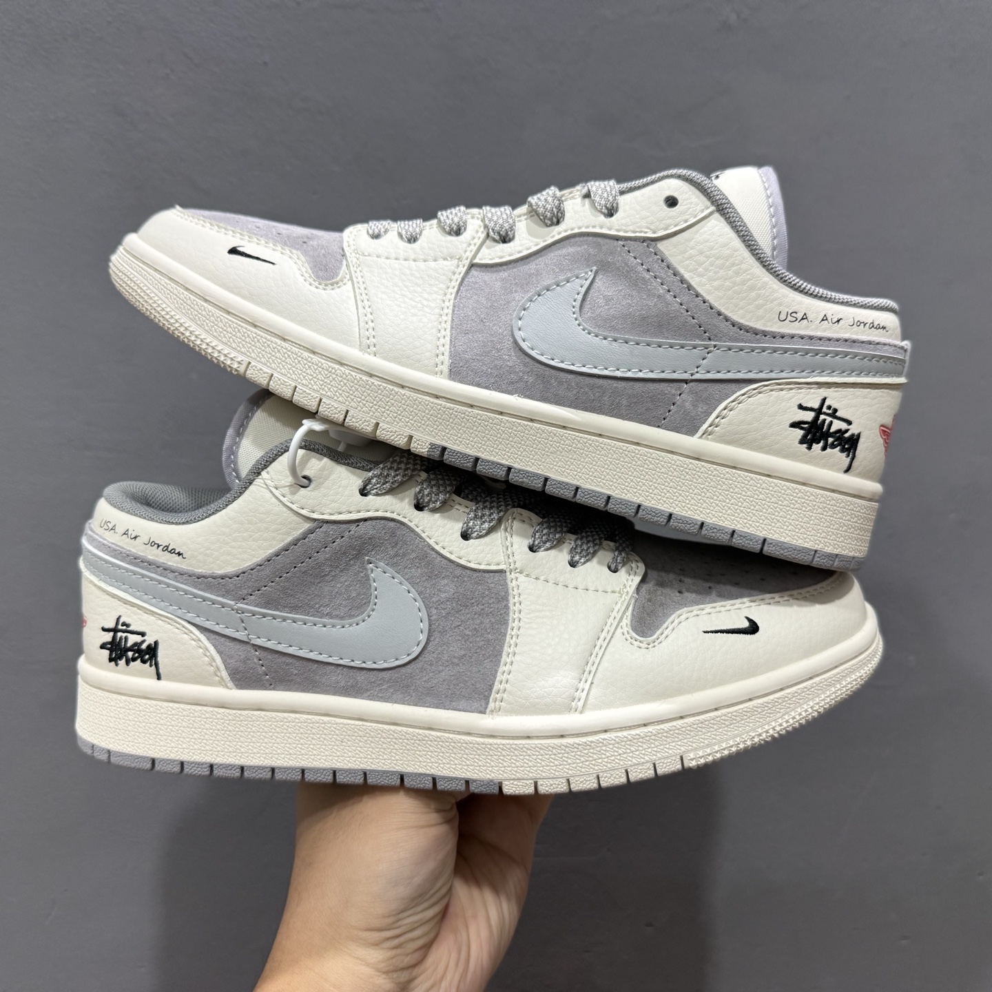 Fragment x TS x Air Jordan 1 Low x 暴力熊 解构绑带 三方联名倒钩低帮 SJ9950-044