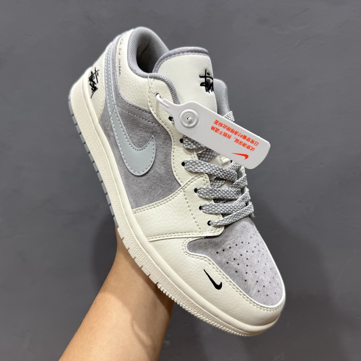 Fragment x TS x Air Jordan 1 Low x 暴力熊 解构绑带 三方联名倒钩低帮 SJ9950-044