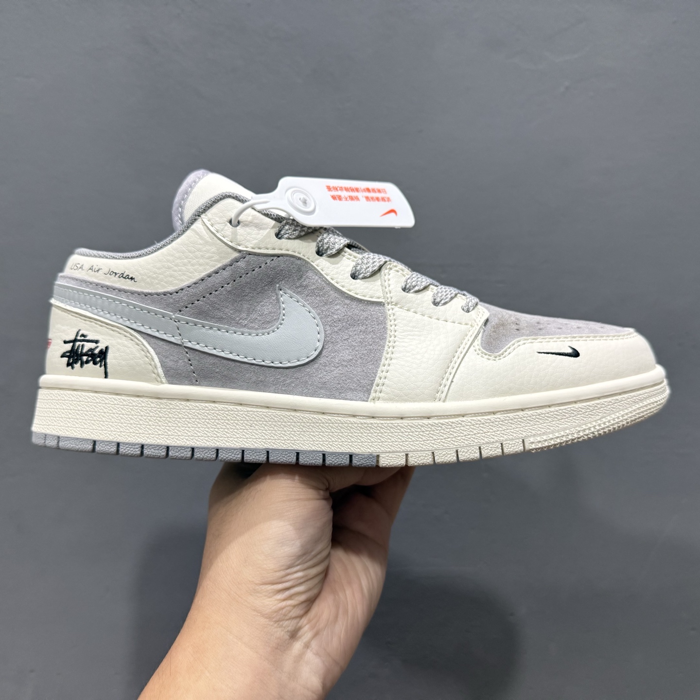 Fragment x TS x Air Jordan 1 Low x 暴力熊 解构绑带 三方联名倒钩低帮 SJ9950-044