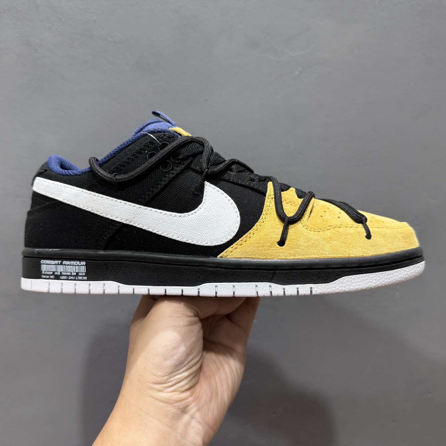 Nike SB Dunk Low 黑黄帆布 解构抽绳鞋带 DX6775-400