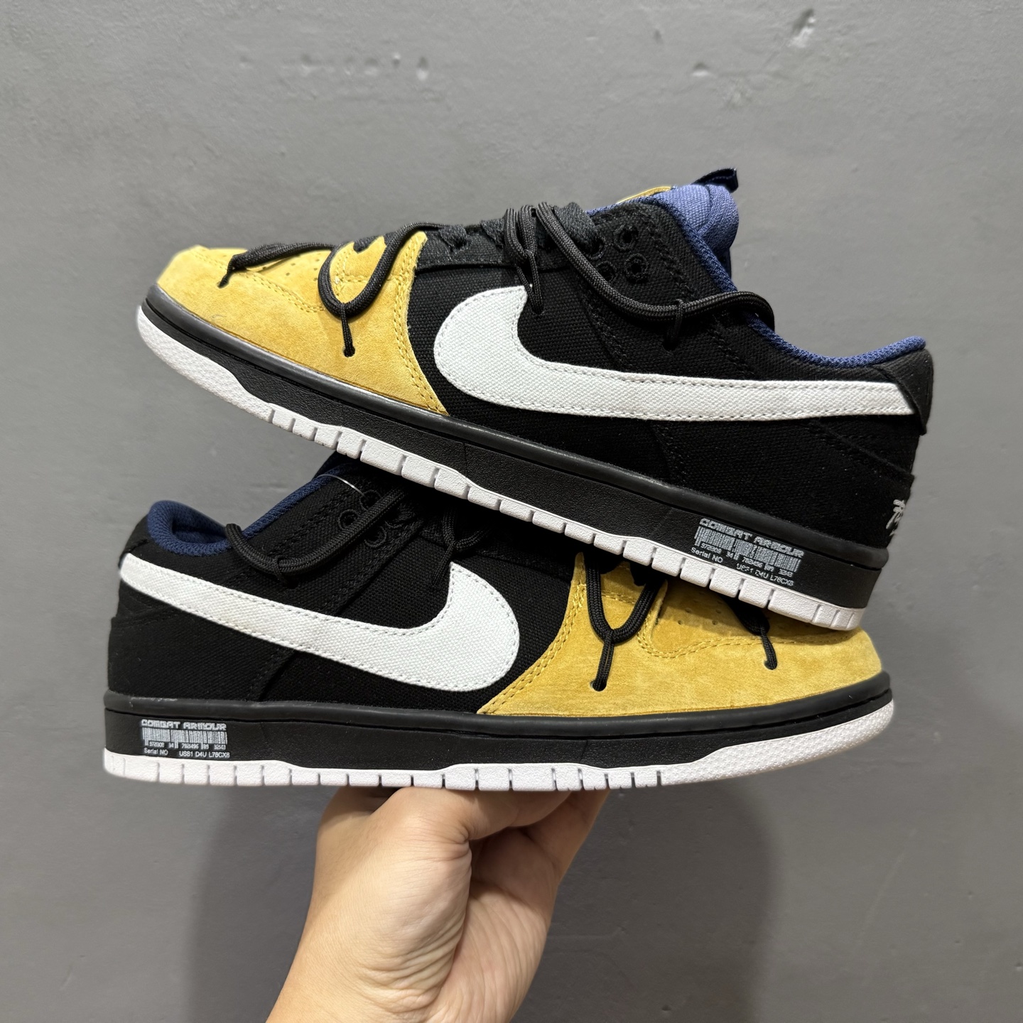 Nike SB Dunk Low 黑黄帆布 解构抽绳鞋带 DX6775-400