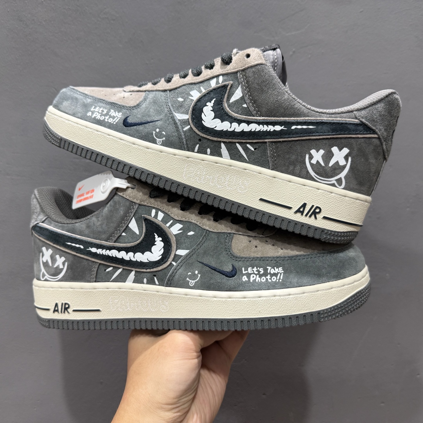 独家实拍 新品发布 “灰脸王子”Nike Air Force 1 “Grey faced Prince”空军一号定制低帮板鞋 YD2452-808