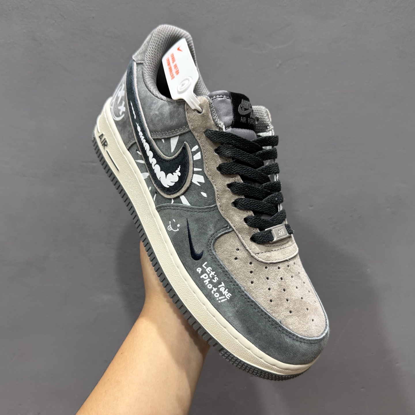 独家实拍 新品发布 “灰脸王子”Nike Air Force 1 “Grey faced Prince”空军一号定制低帮板鞋 YD2452-808