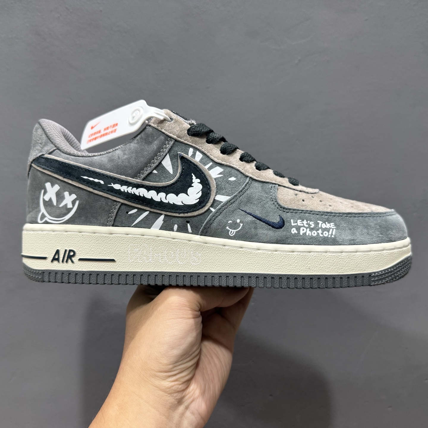独家实拍 新品发布 “灰脸王子”Nike Air Force 1 “Grey faced Prince”空军一号定制低帮板鞋 YD2452-808