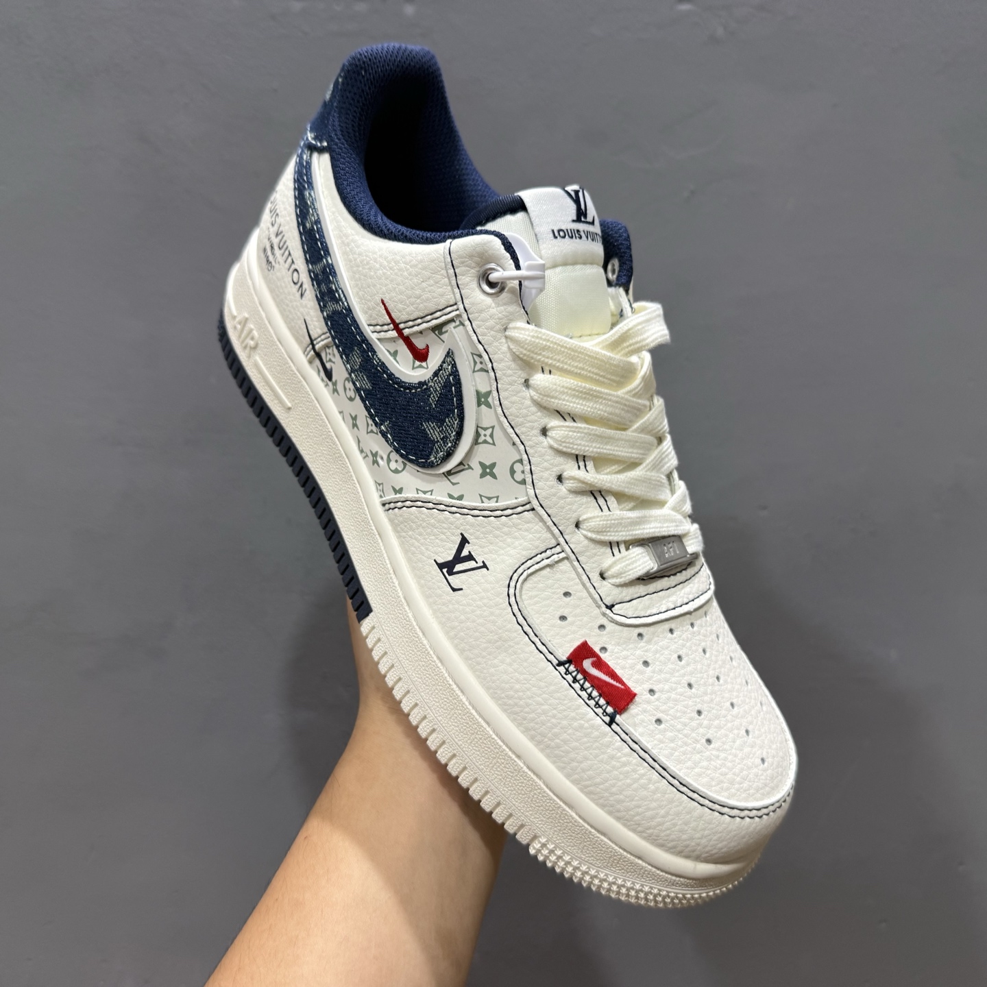 Nike Air Force 1'07 Low LV联名 双拼蓝牛仔勾 空军一号低帮休闲板鞋 YX5066-342