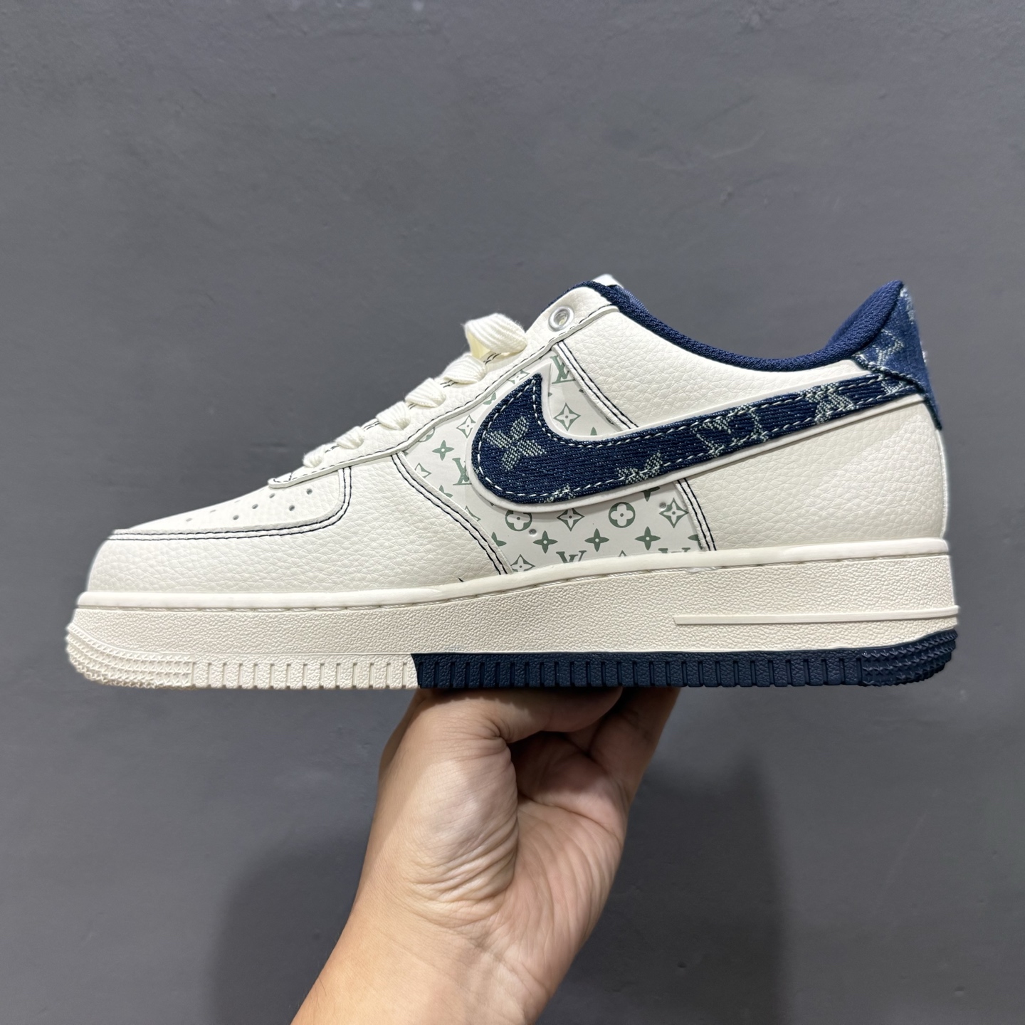 Nike Air Force 1'07 Low LV联名 双拼蓝牛仔勾 空军一号低帮休闲板鞋 YX5066-342