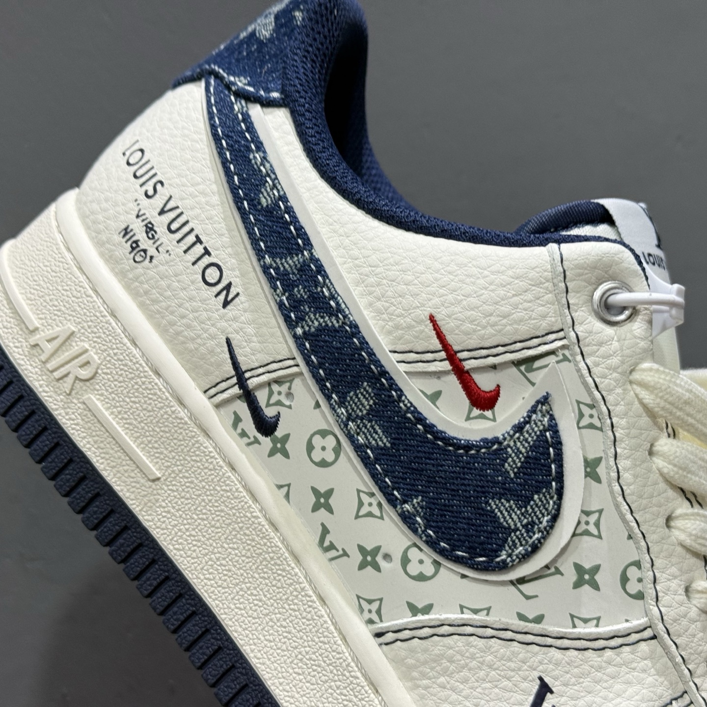 Nike Air Force 1'07 Low LV联名 双拼蓝牛仔勾 空军一号低帮休闲板鞋 YX5066-342