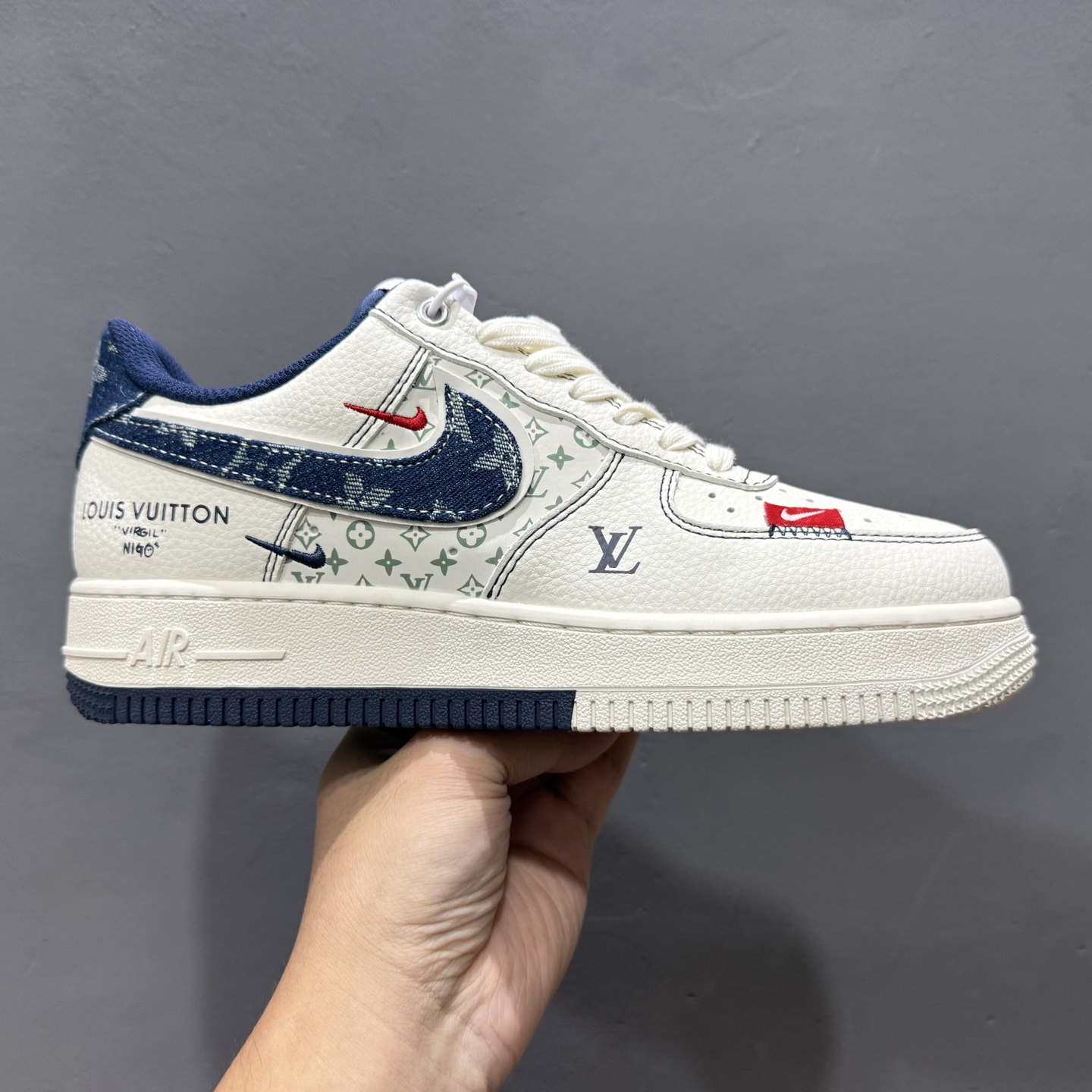 Nike Air Force 1’07 Low LV联名 双拼蓝牛仔勾 空军一号低帮休闲板鞋 YX5066-342
