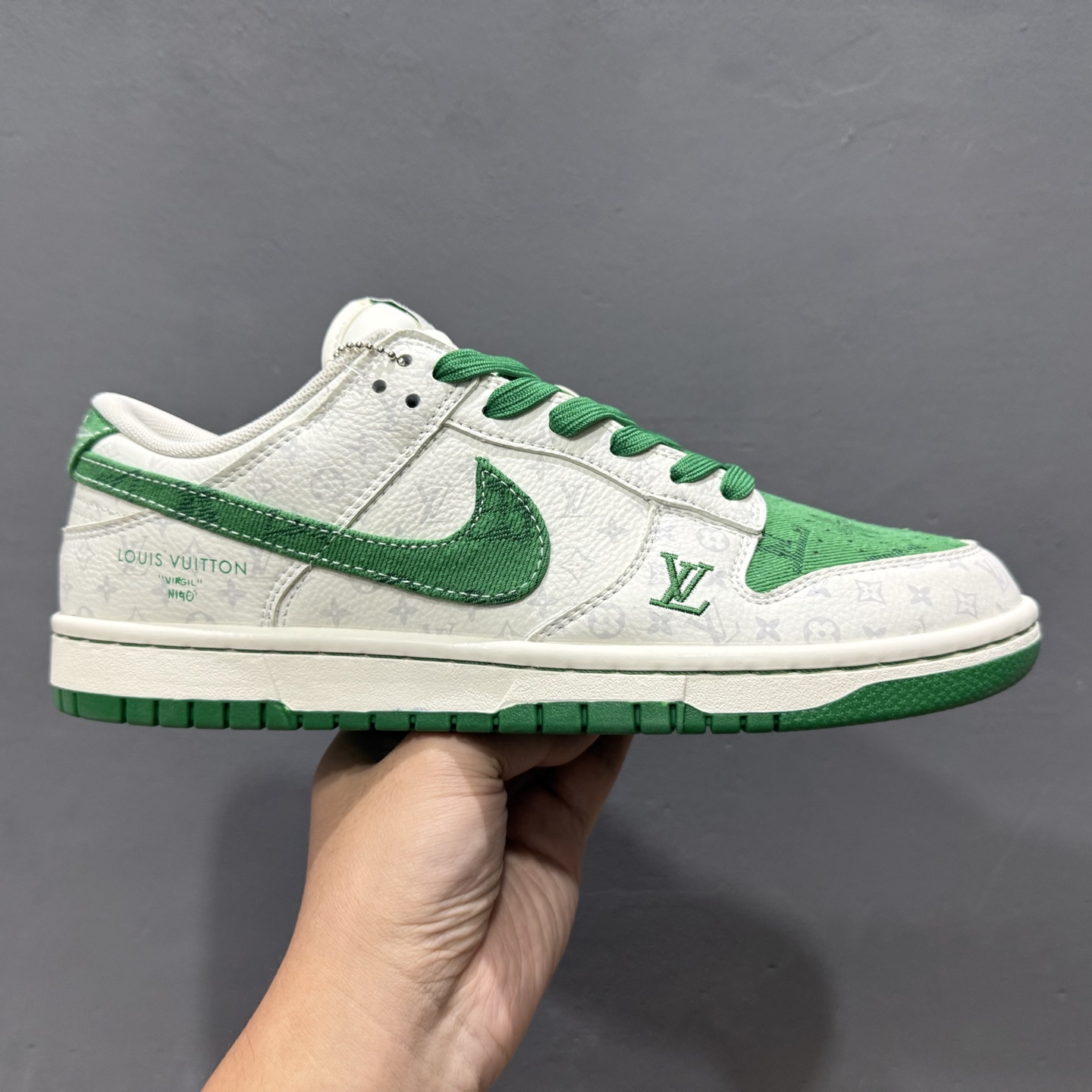 SC版Nike SB Dunk Low LV联名 绿色牛仔 周年高端定制 低帮休闲板鞋  SC9772-805