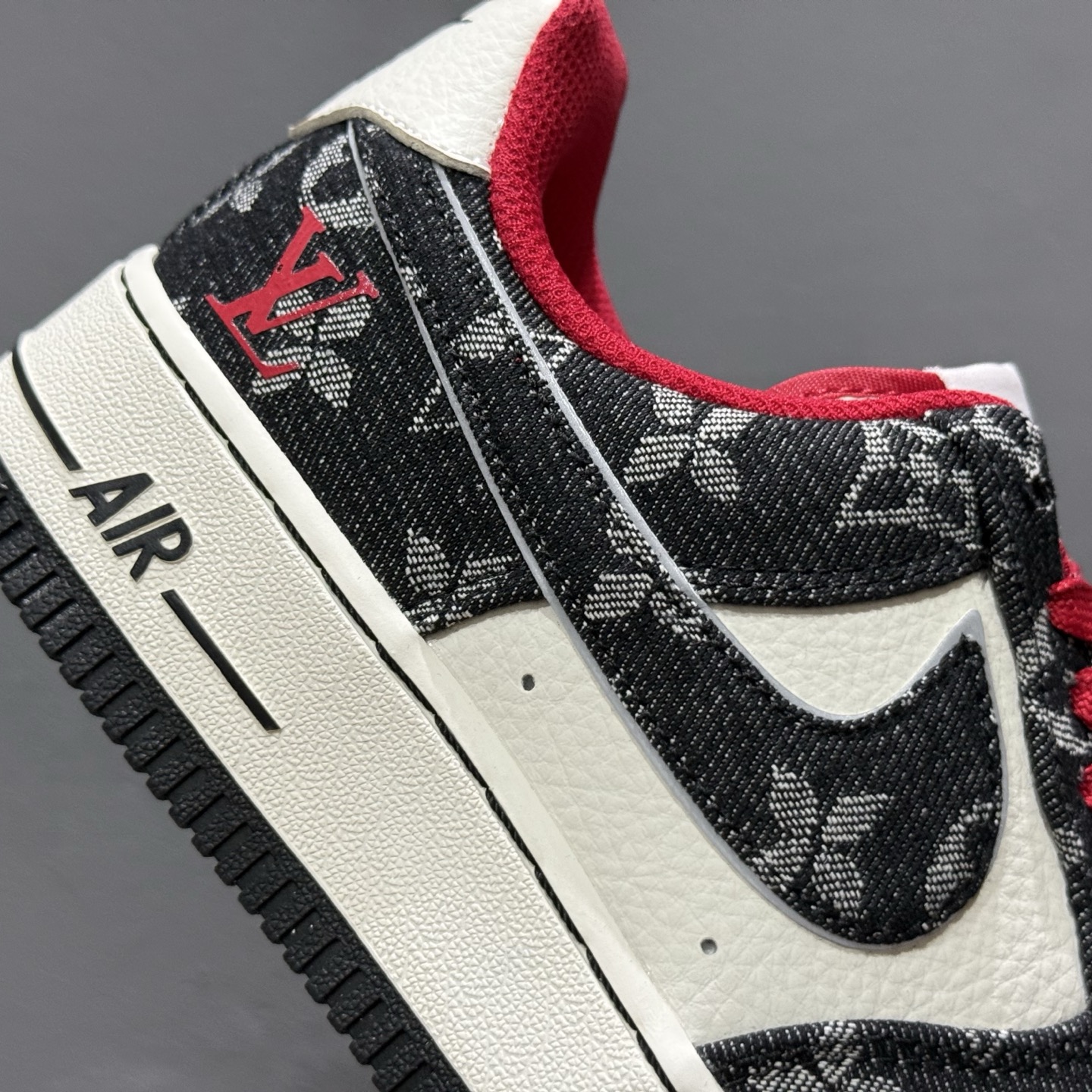 SC版 Nike Air Force 1'07 Low LV联名 黑牛仔小红勾 空军一号低帮休闲板鞋  LW9279-001