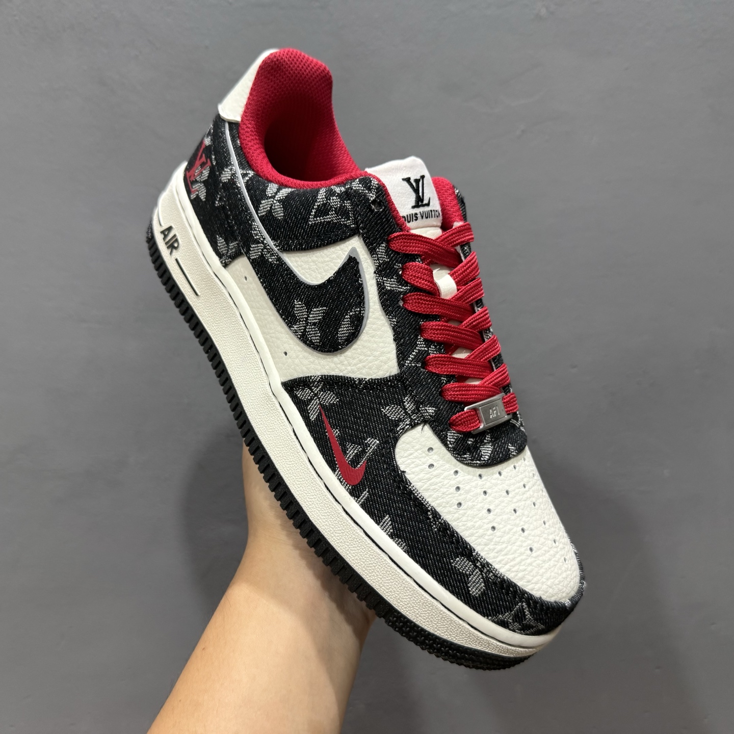 SC版 Nike Air Force 1'07 Low LV联名 黑牛仔小红勾 空军一号低帮休闲板鞋  LW9279-001
