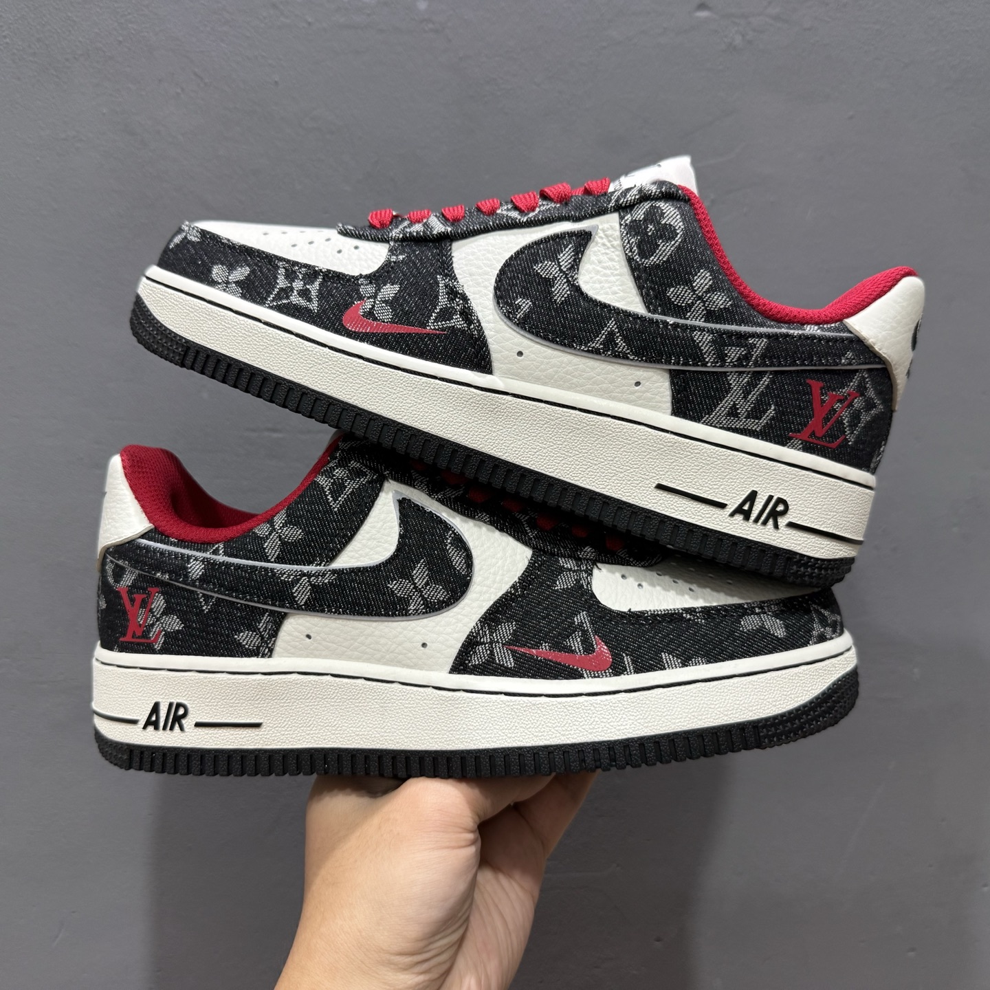 SC版 Nike Air Force 1'07 Low LV联名 黑牛仔小红勾 空军一号低帮休闲板鞋  LW9279-001