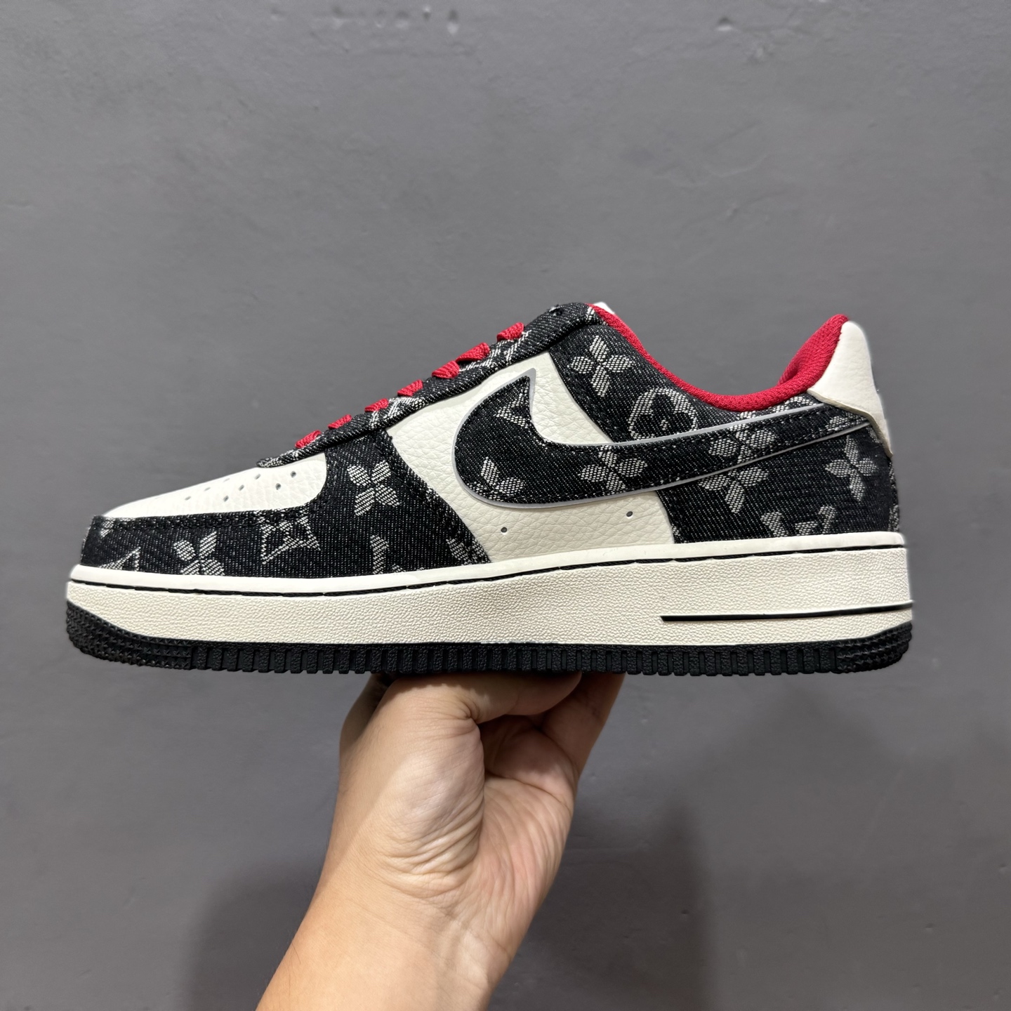 SC版 Nike Air Force 1'07 Low LV联名 黑牛仔小红勾 空军一号低帮休闲板鞋  LW9279-001