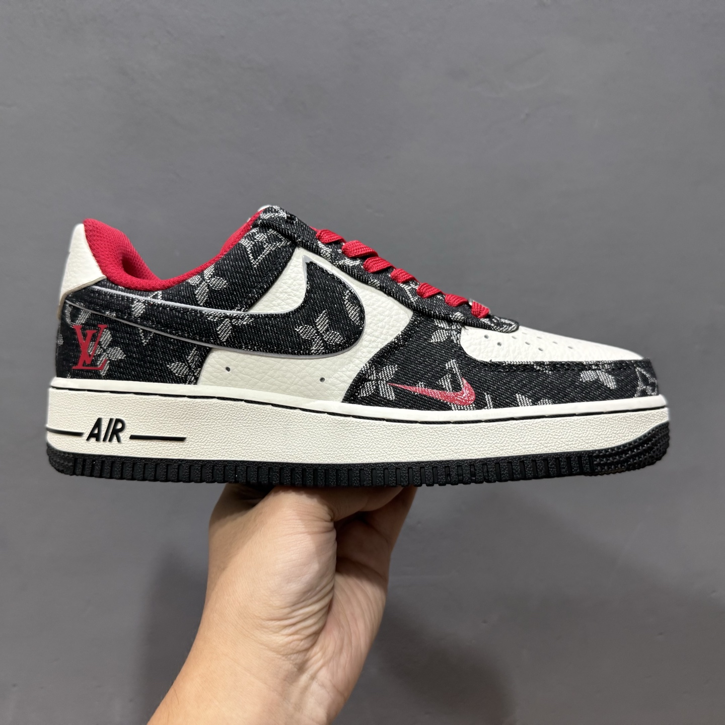SC版 Nike Air Force 1’07 Low LV联名 黑牛仔小红勾 空军一号低帮休闲板鞋  LW9279-001