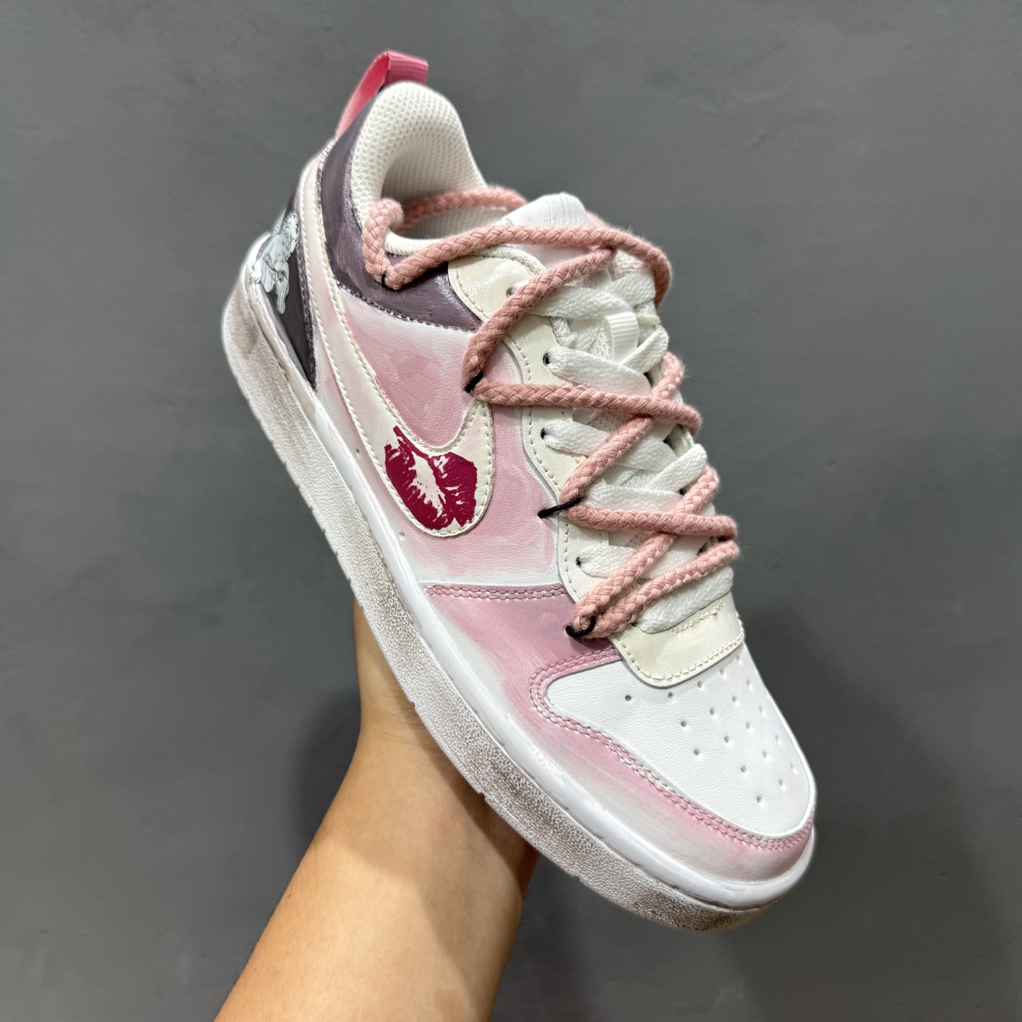 Nike Court Borough[嘴唇] “吻箭倾心”[嘴唇]解构手绘 潮流简约低帮板鞋  BQ5448-216