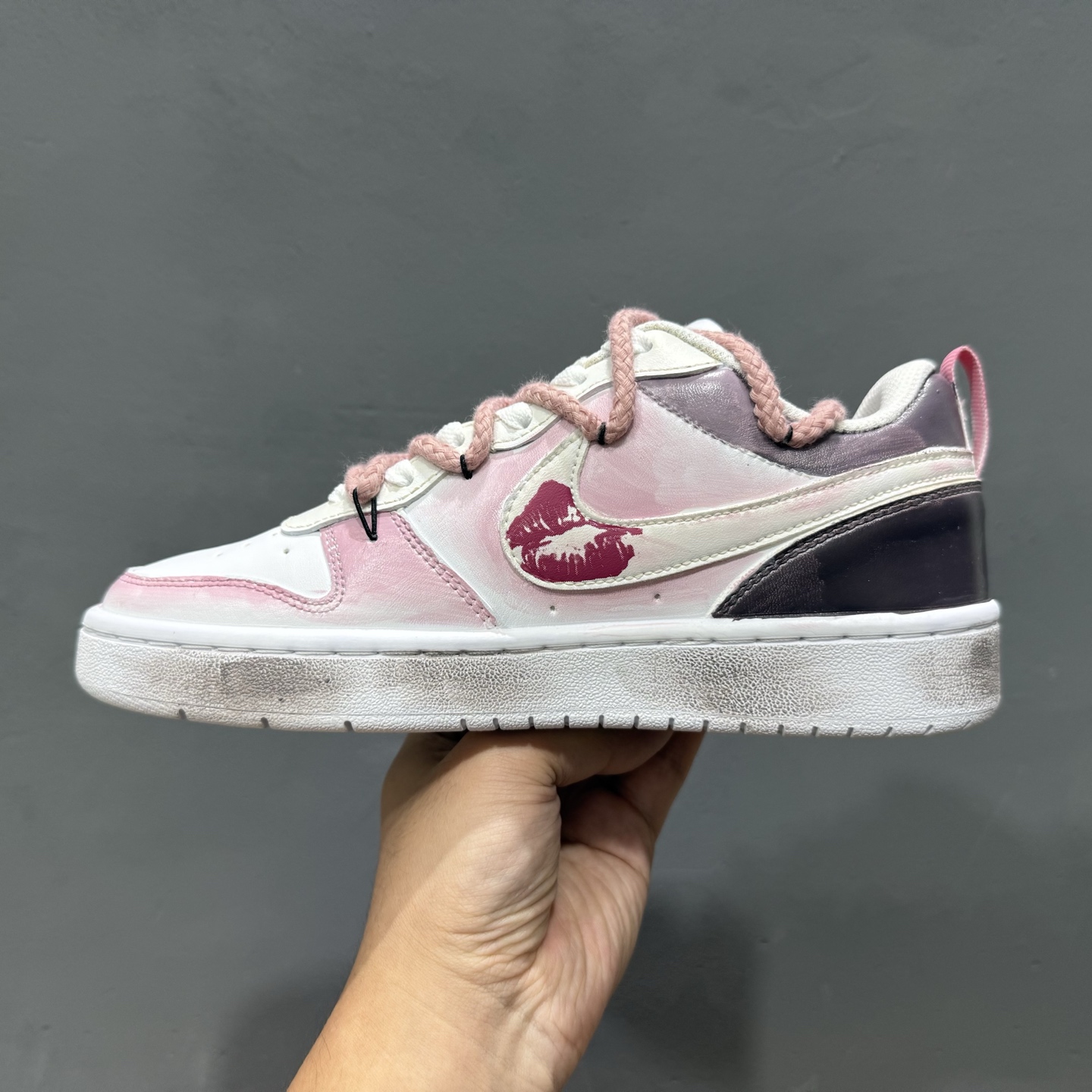 Nike Court Borough[嘴唇] “吻箭倾心”[嘴唇]解构手绘 潮流简约低帮板鞋  BQ5448-216