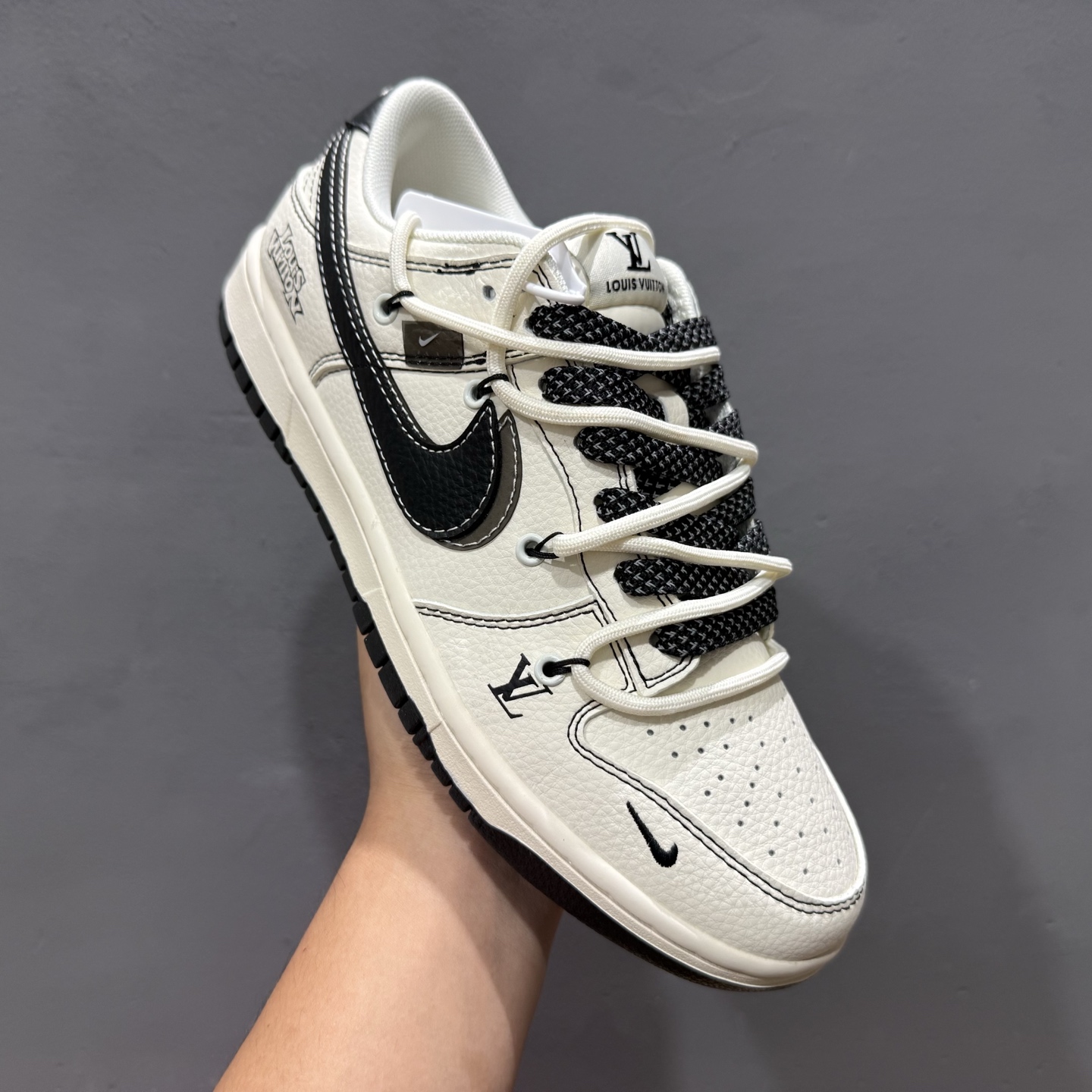 Nike SB Dunk Low LV联名绑带黑勾 低帮休闲板鞋  DM6868-076