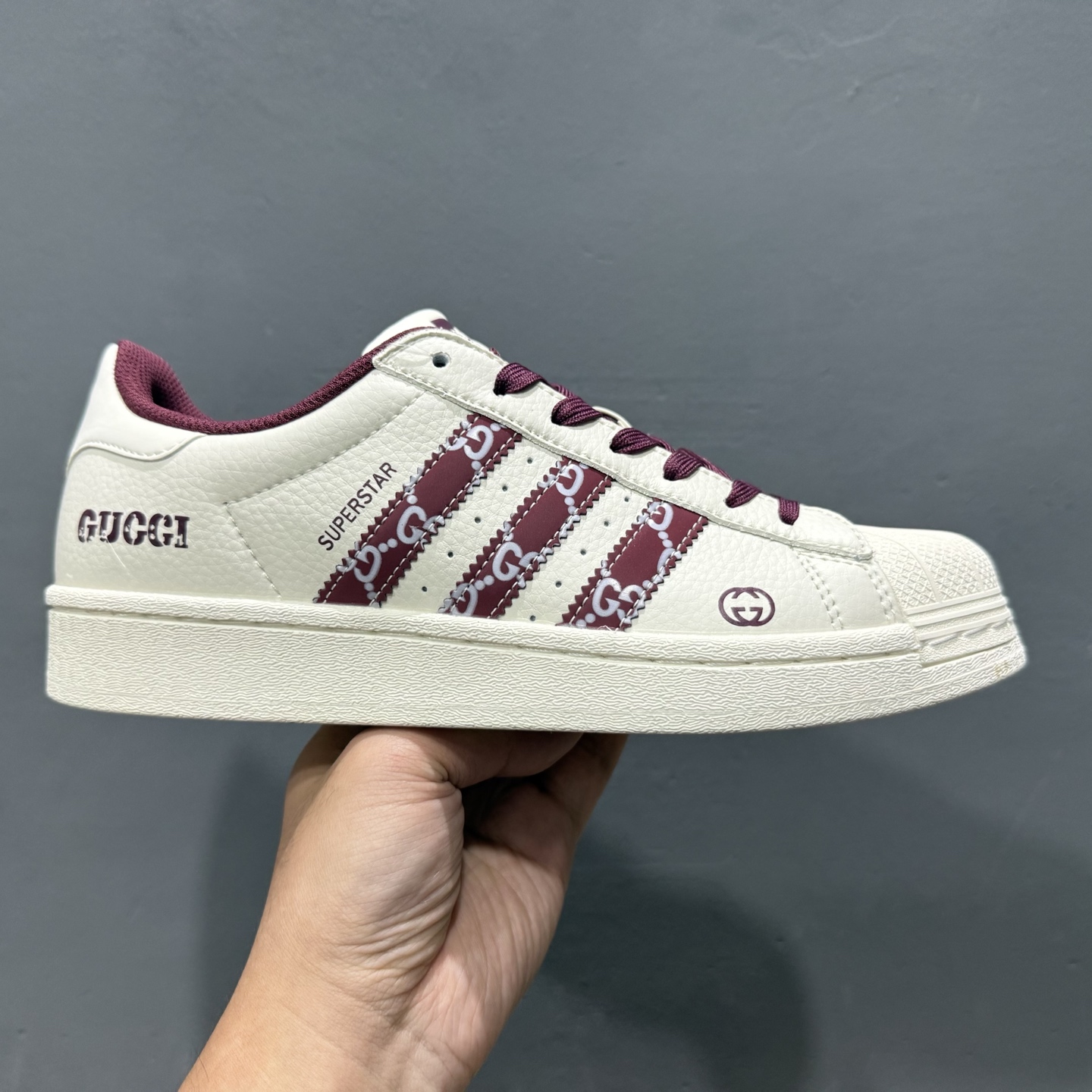 ＃纯原 CLOT x AD Originals #贝壳头古驰联名限定 贴合柔软皮料红白配色  DS0015