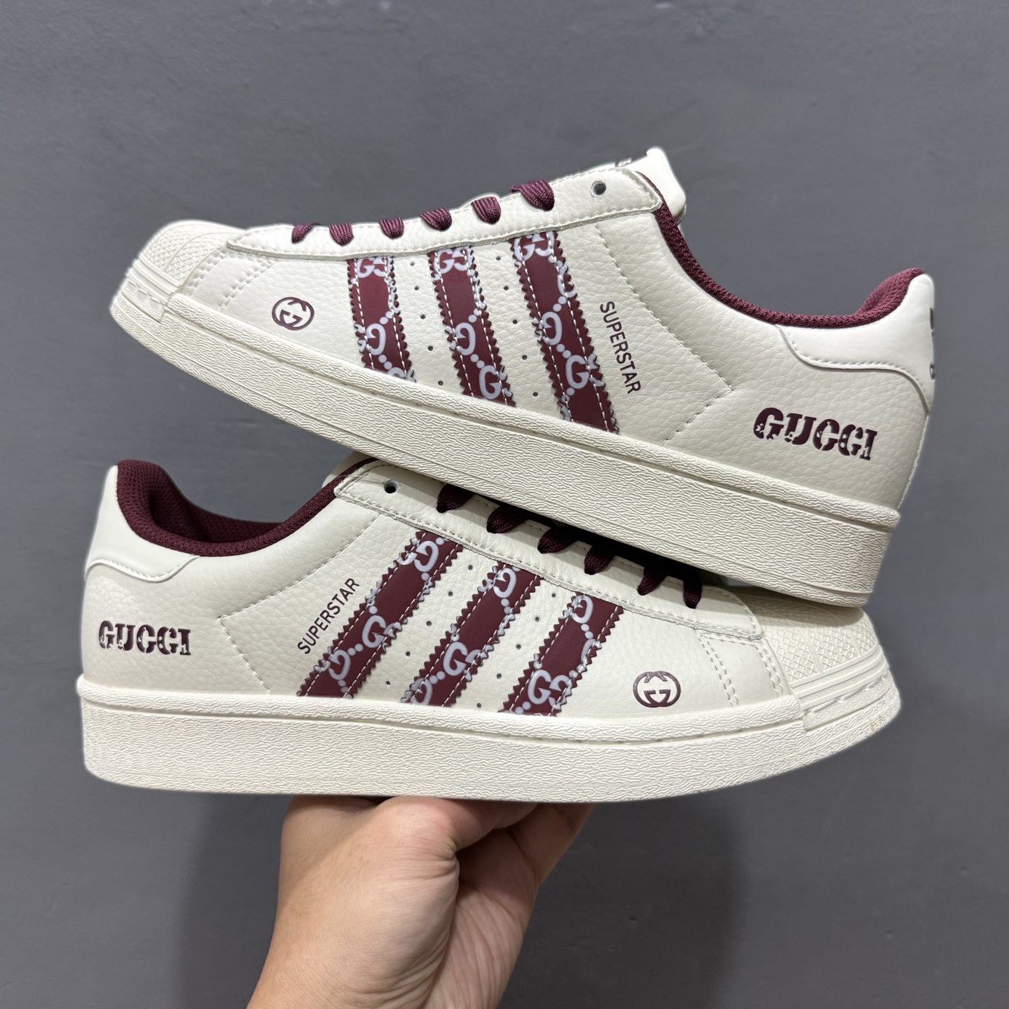 ＃纯原 CLOT x AD Originals #贝壳头古驰联名限定 贴合柔软皮料红白配色  DS0015