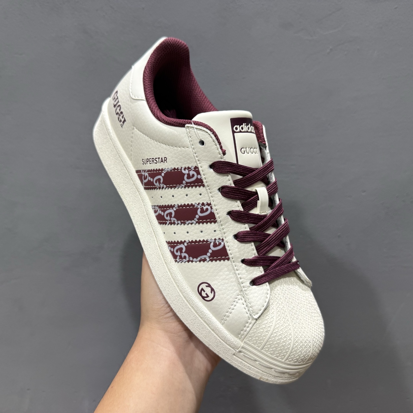 ＃纯原 CLOT x AD Originals #贝壳头古驰联名限定 贴合柔软皮料红白配色  DS0015