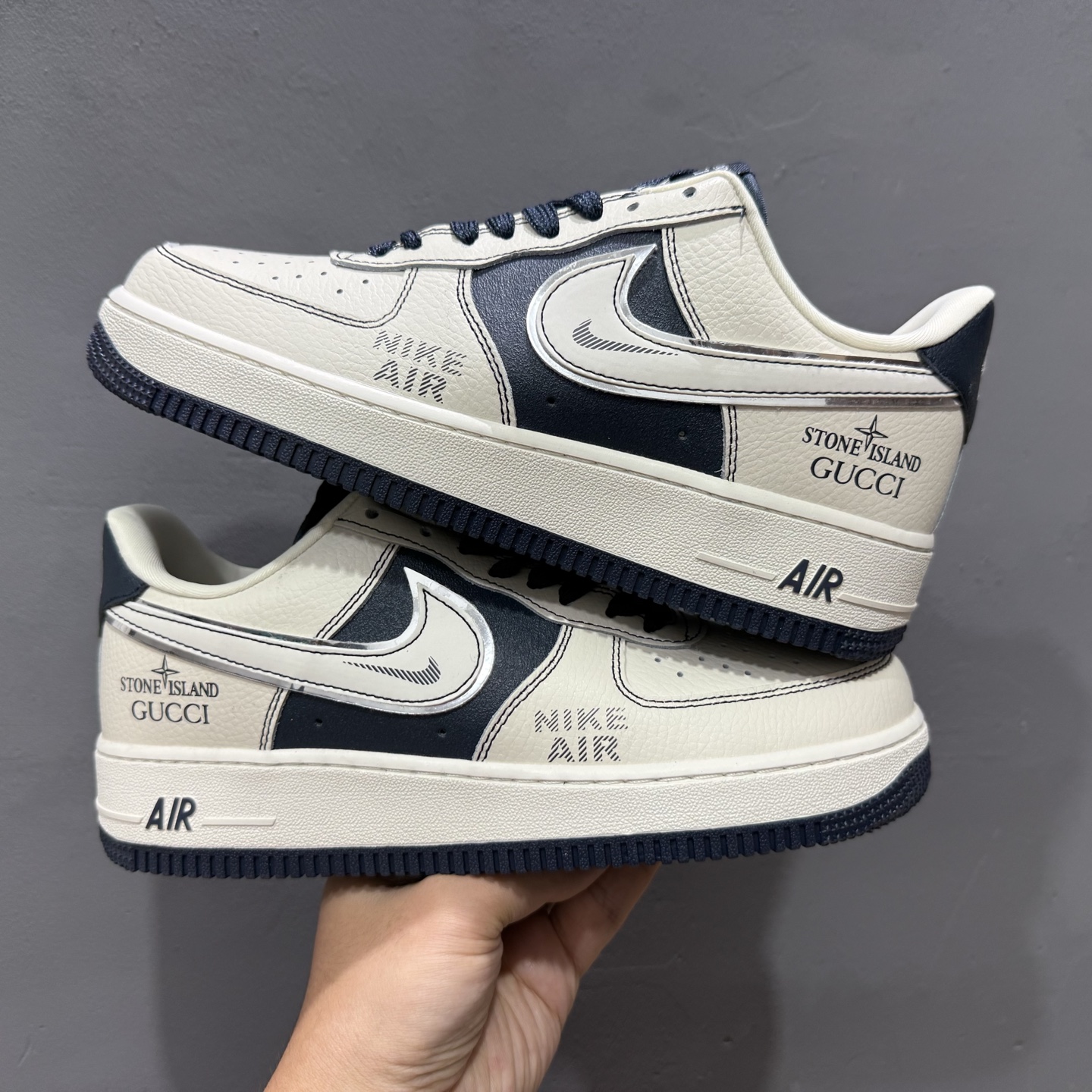 Nike Air Force 1'07 Low 斯图西联名 白灰 空军一号低帮休闲板鞋 KK1988-013 Nike Air Force 1'07 Low 斯图西联名 白灰 空军一号低帮休闲板鞋 KK1988-013