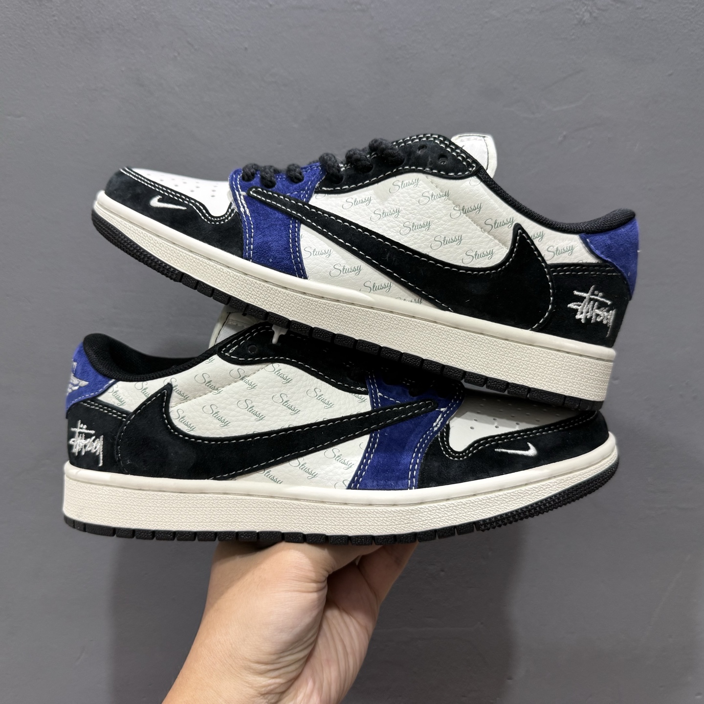 XC版Fragment x Travis Scott x Supreme x 斯图西 Air Jordan 1 Low 三方联名倒钩  SJ2068-126