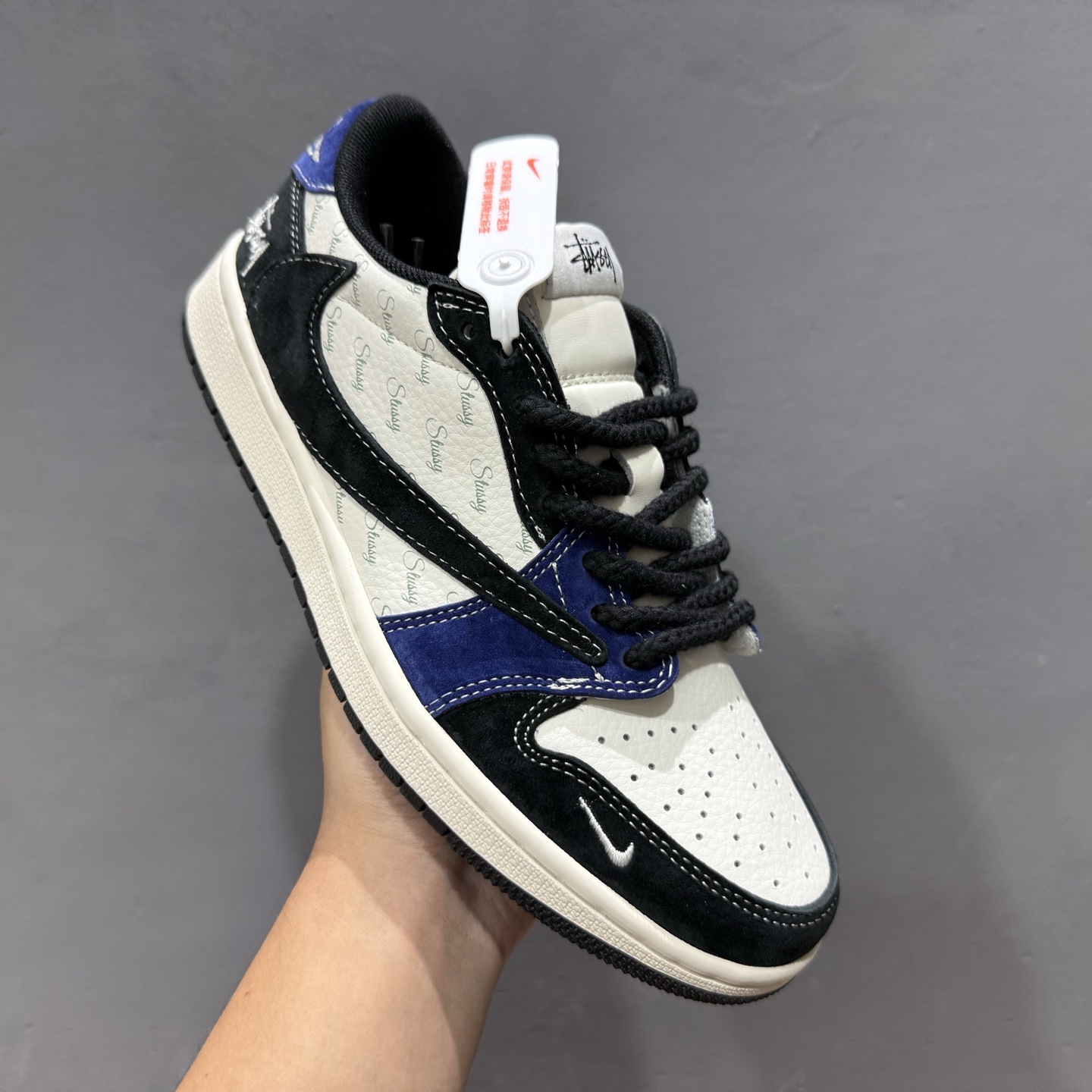 XC版Fragment x Travis Scott x Supreme x 斯图西 Air Jordan 1 Low 三方联名倒钩  SJ2068-126