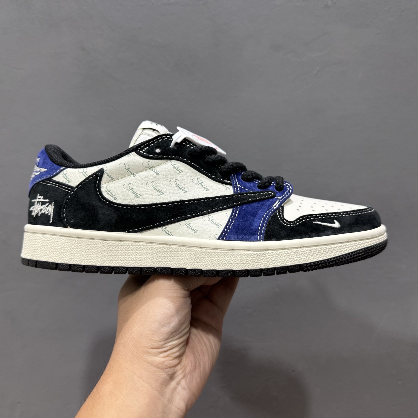 XC版Fragment x Travis Scott x Supreme x 斯图西 Air Jordan 1 Low 三方联名倒钩  SJ2068-126