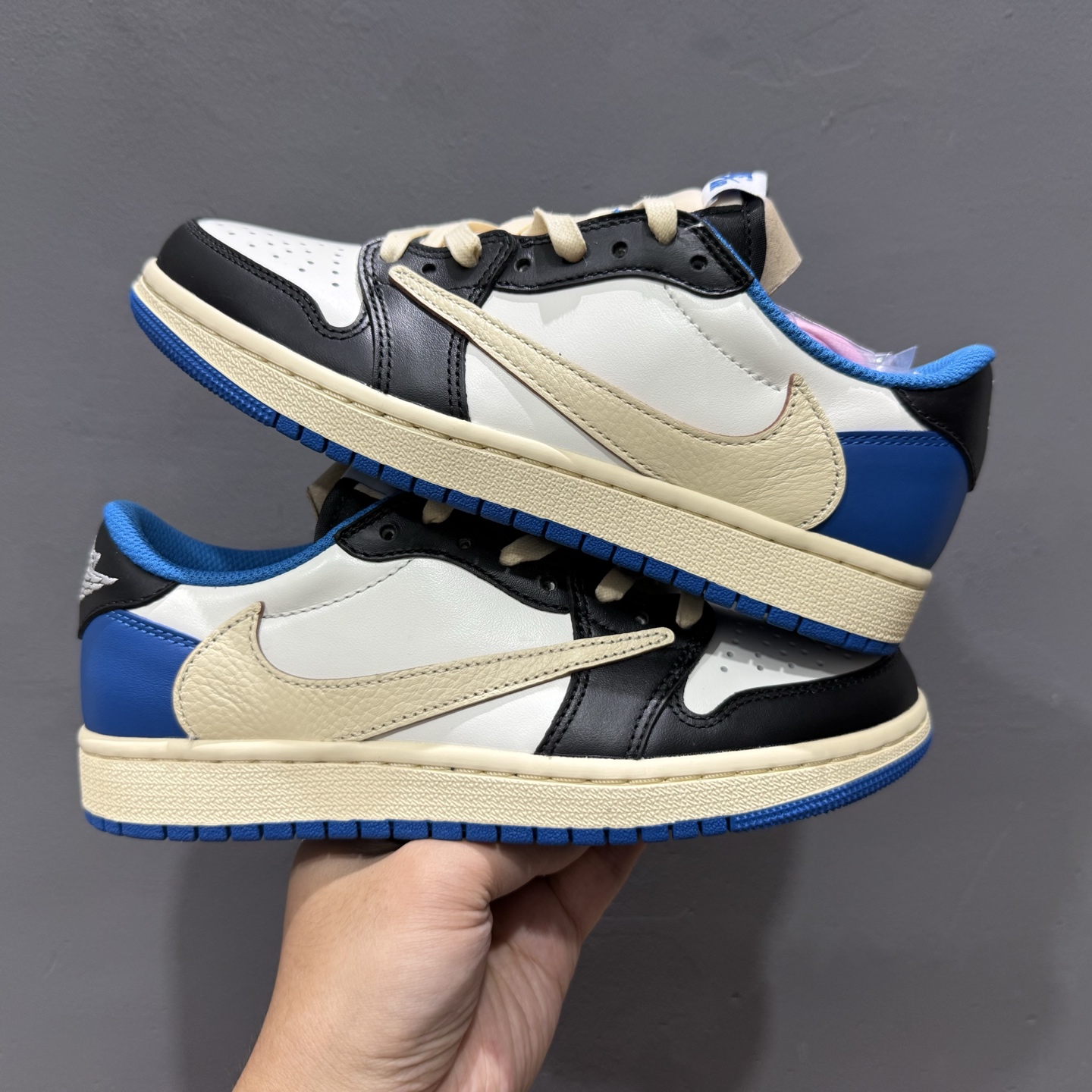 Travis Scott x Fragment Design x Air Jordan 1 Low 乔1AJ1 TS藤原浩闪电三方联名倒钩低帮文化篮球鞋 DM7866-140