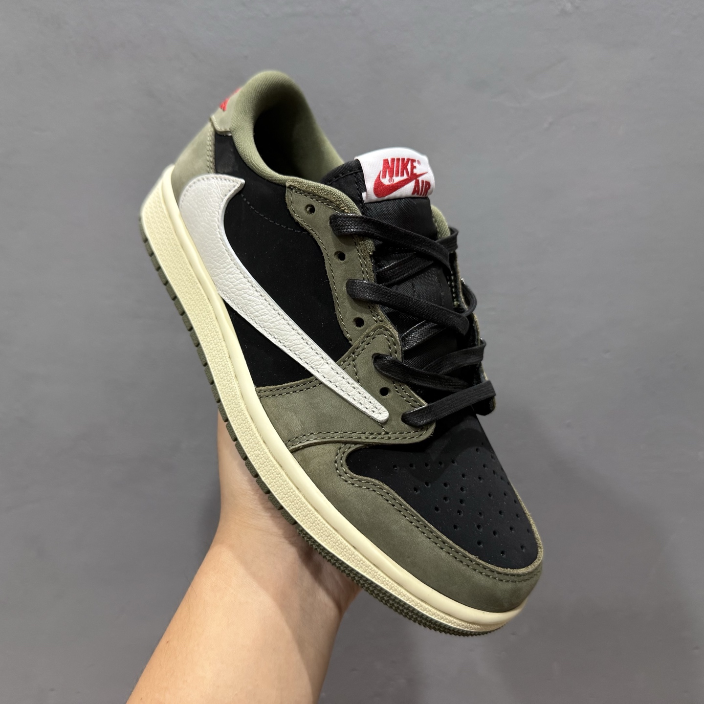 Travis Scott x Fragment Design x Air Jordan 1 Low 乔1AJ1 TS藤原浩闪电三方联名倒钩低帮文化篮球鞋 DM7866-002