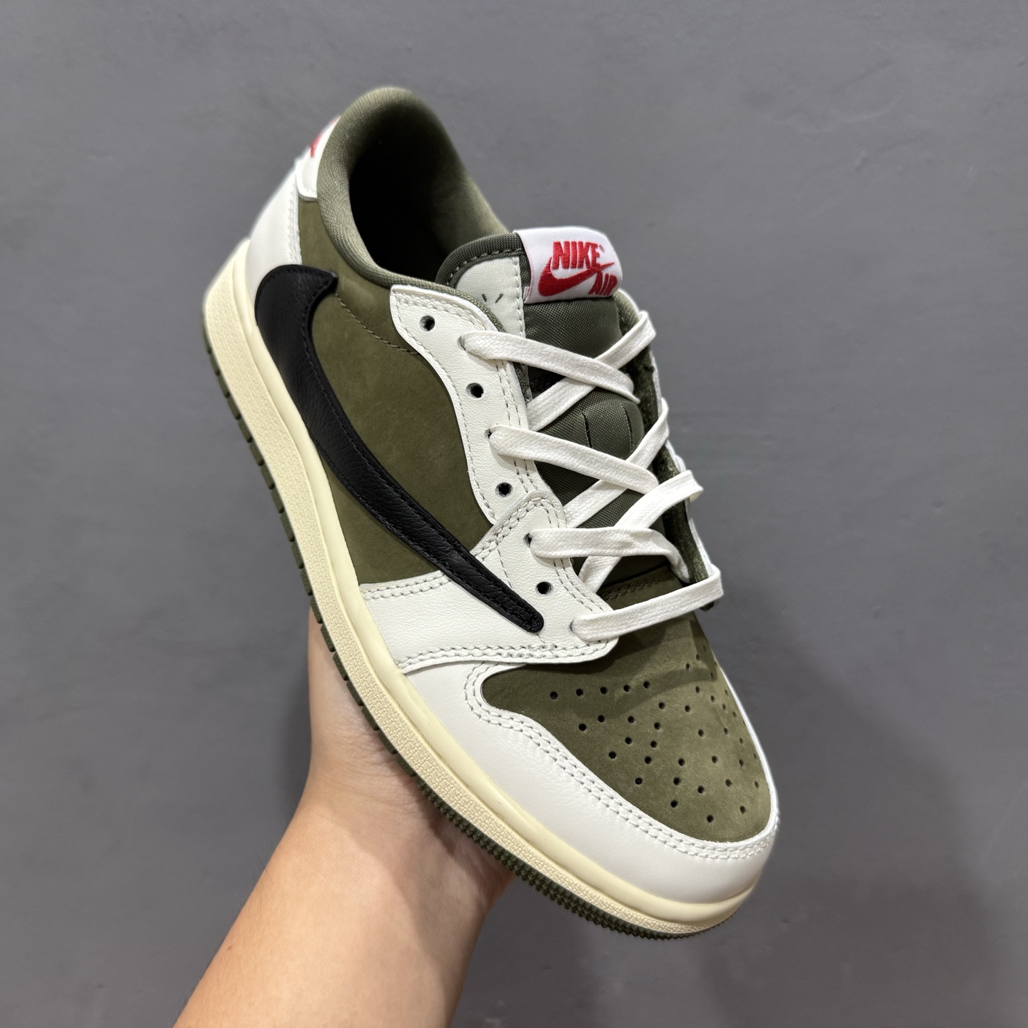 Travis Scott x Fragment Design x Air Jordan 1 Low 乔1AJ1 TS藤原浩闪电三方联名倒钩低帮文化篮球鞋 DM7866-200