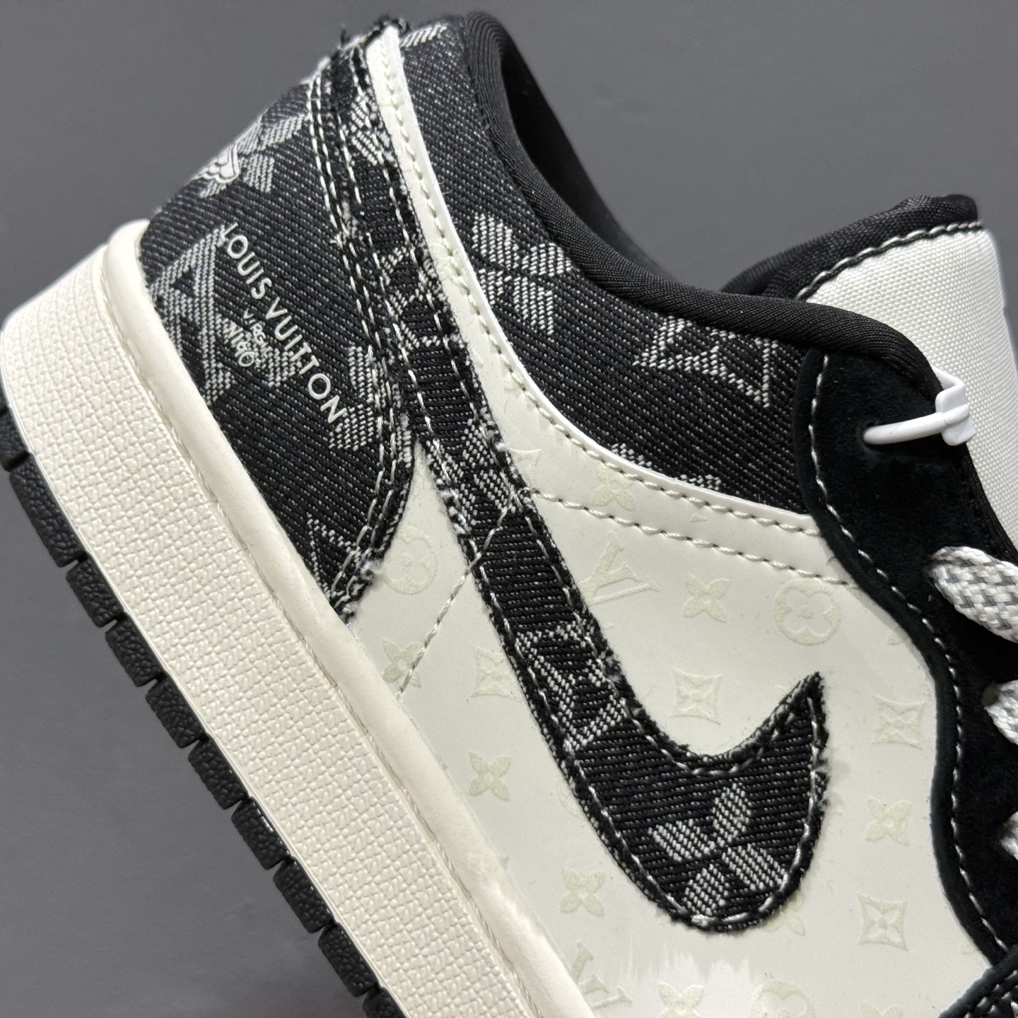 Air Jordan 1 Low AJ1 乔1 LV联名 黑布红标 高端定制 低帮复古篮球鞋  YX5066-369