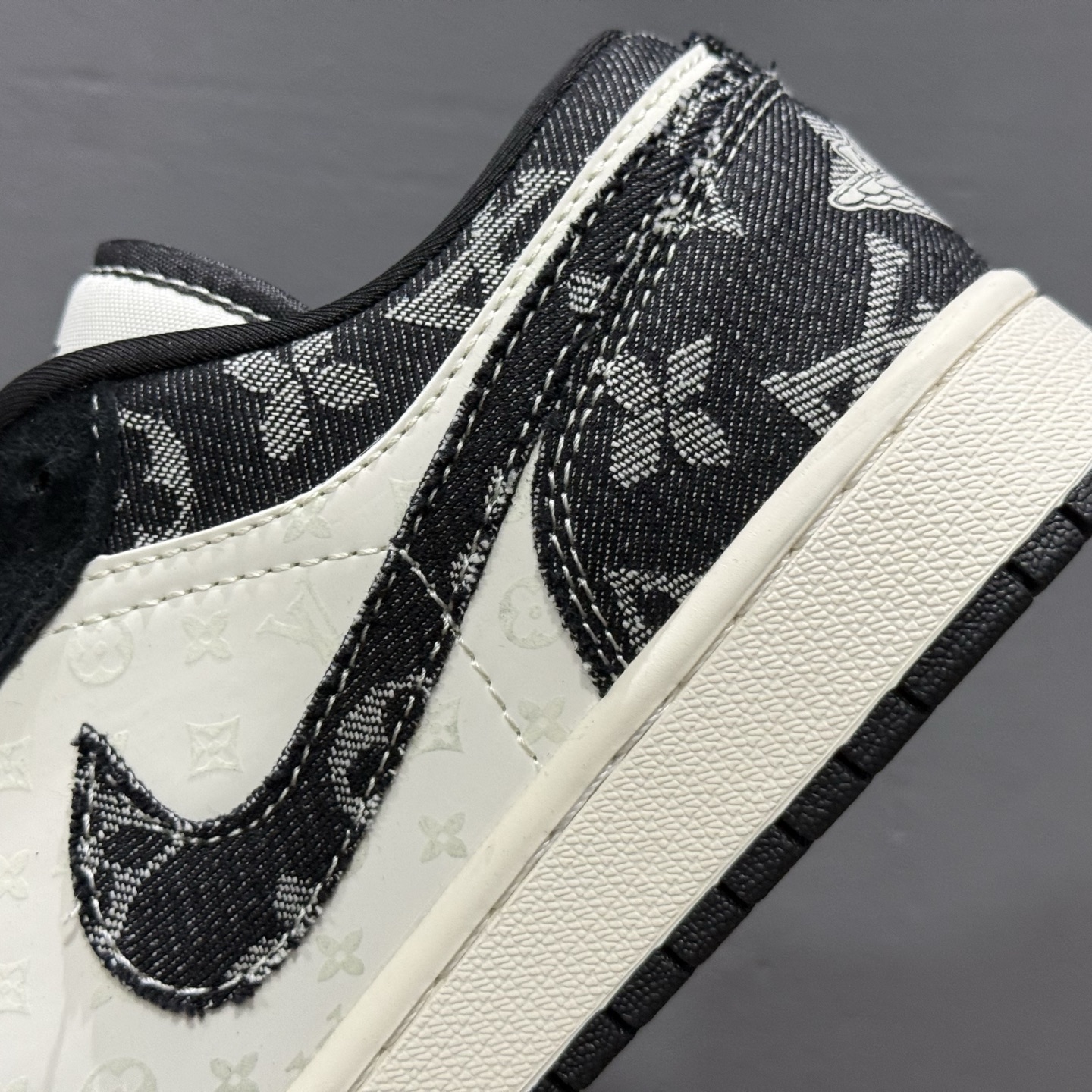 Air Jordan 1 Low AJ1 乔1 LV联名 黑布红标 高端定制 低帮复古篮球鞋  YX5066-369