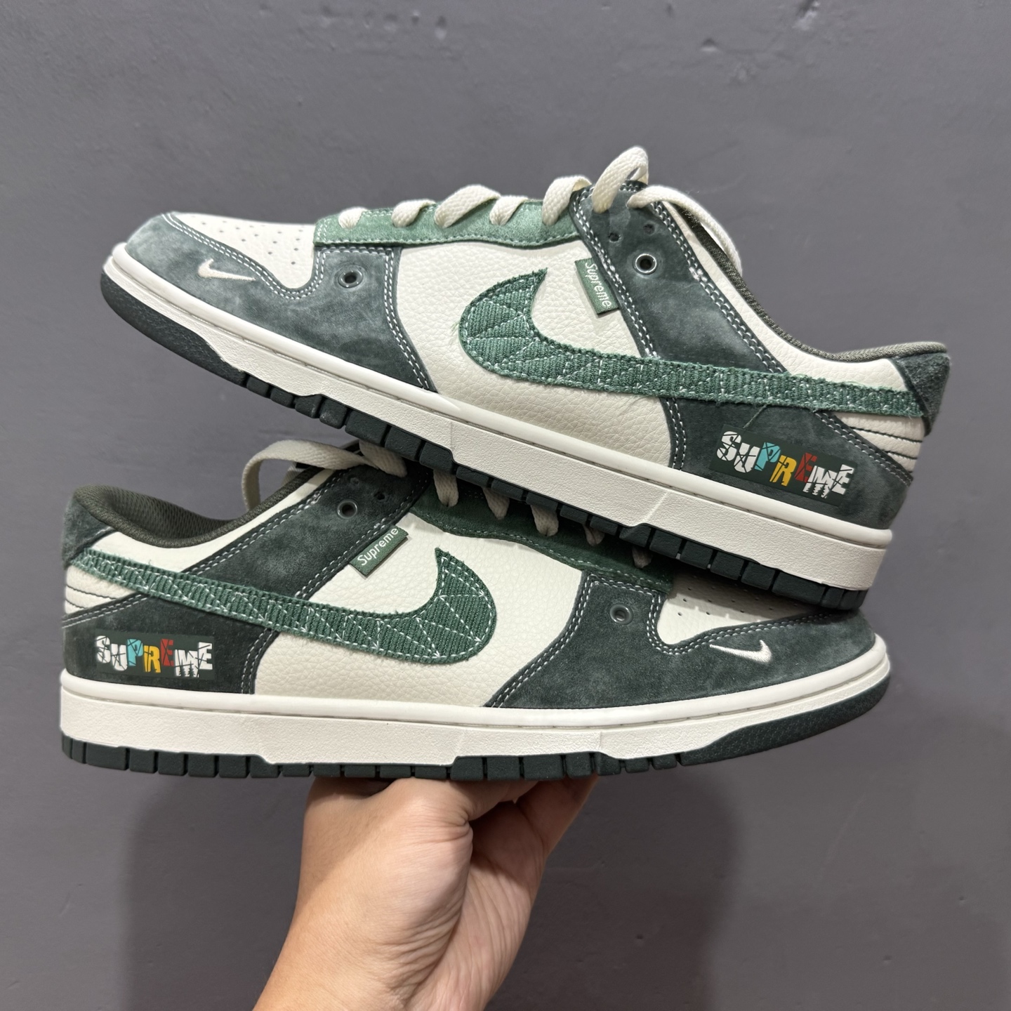XC版Nike SB Dunk Low x Supreme x UNDEFEATED 白绿翻毛  DJ2024-042